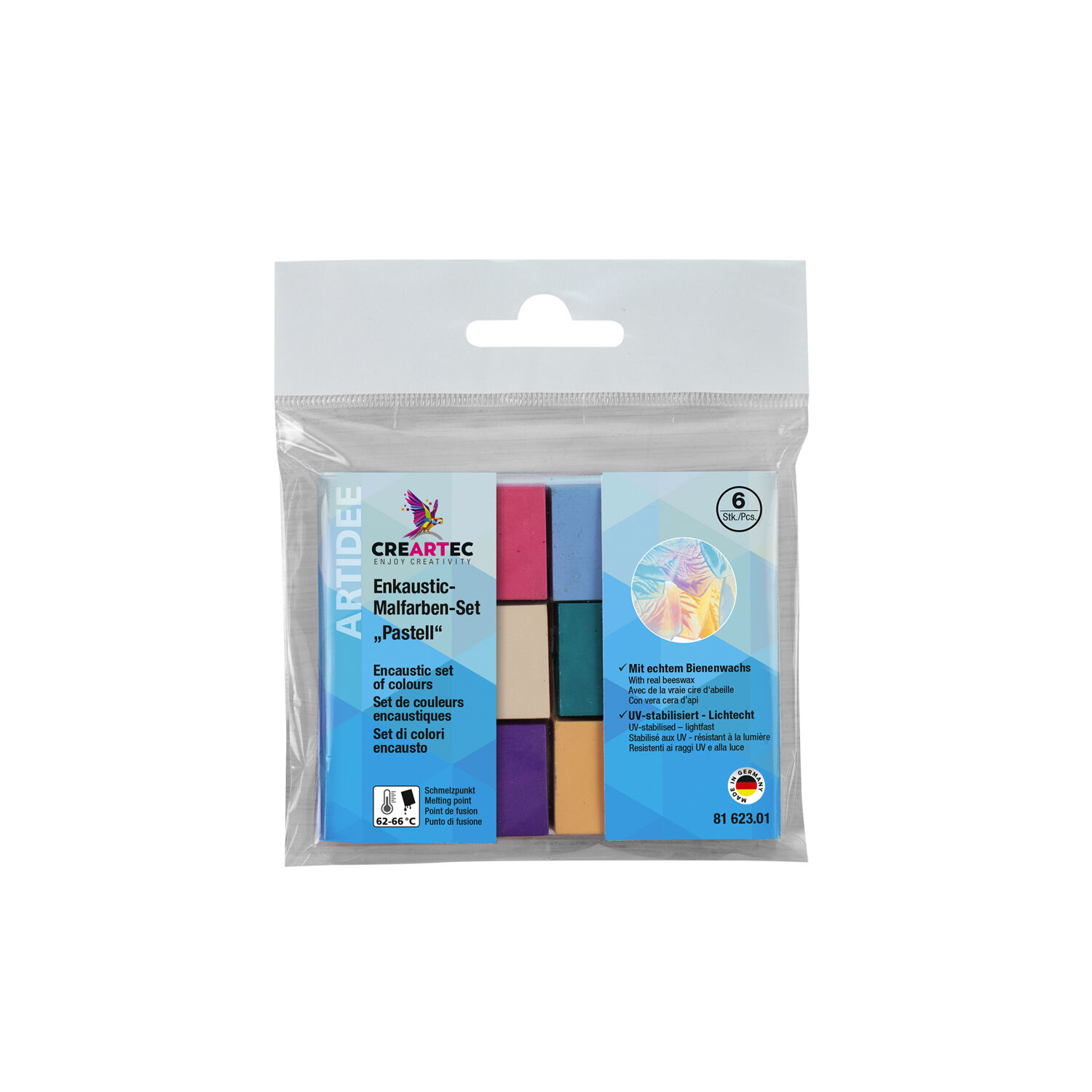 NEU Enkaustic-Malfarben-Set Pastell, 6 Farben ca. 10 g