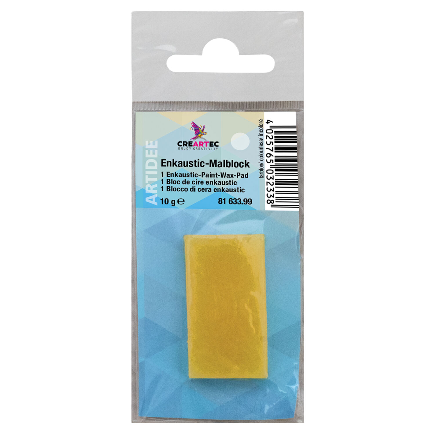 NEU Enkaustik-Malblock, 10 g, Farblos