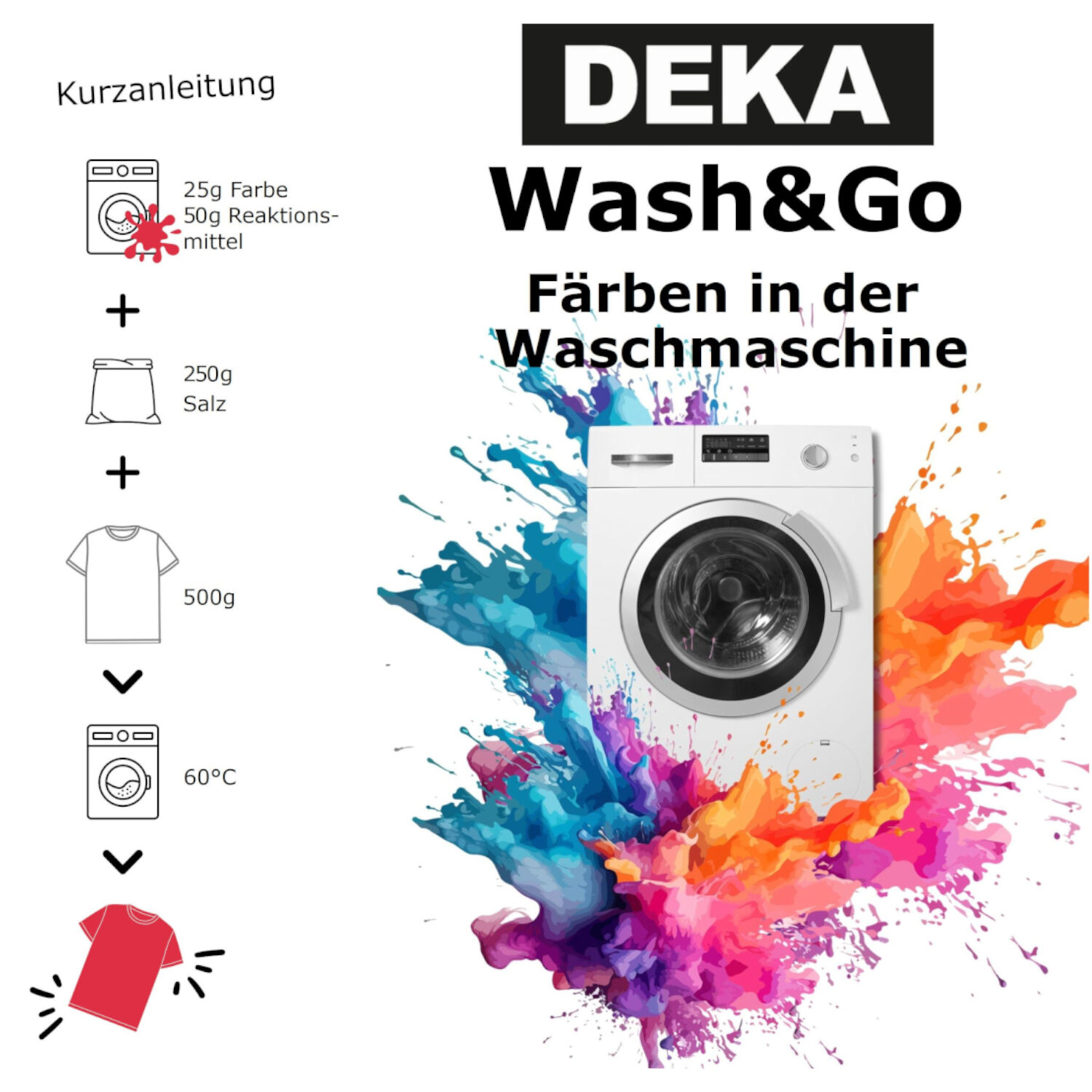 NEU DEKA Waschmaschinenfarbe Wash & Go fr 500g Stoff, Oliv Bild 3