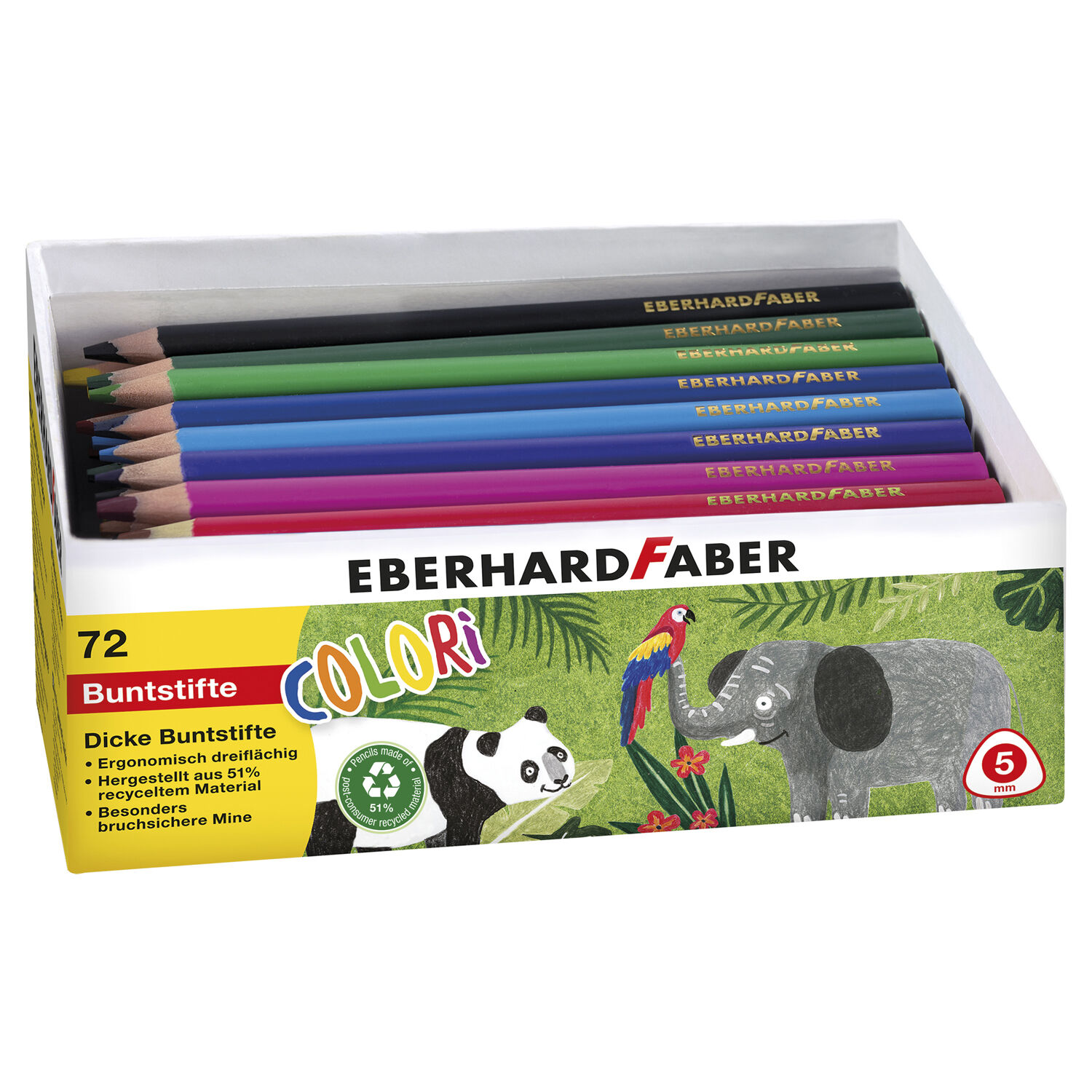 NEU EberhardFaber Kindergarten-Paket mit 72 dicken Buntstiften, dreiflchig 5mm