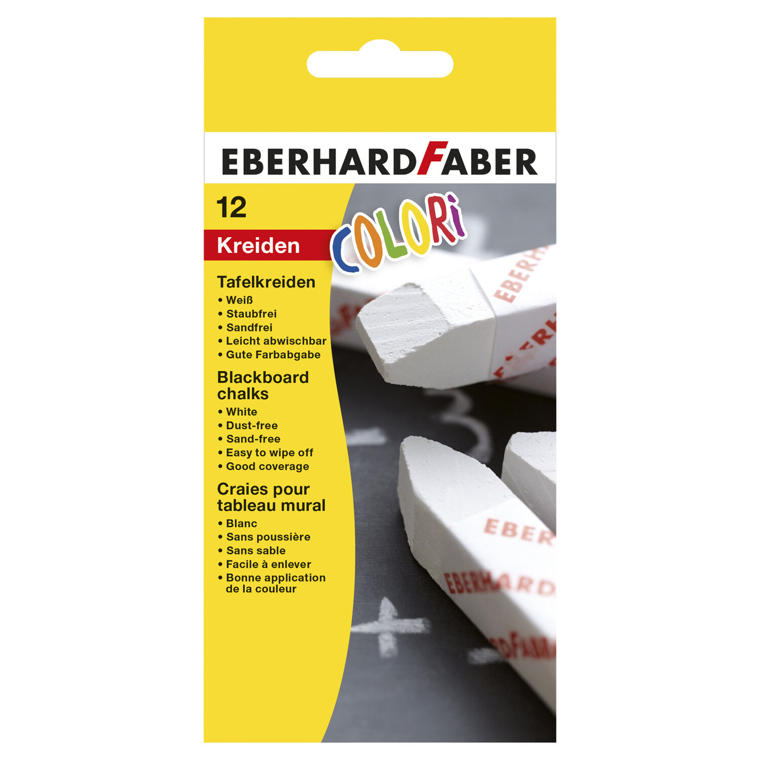 NEU Tafelkreide / Wandtafelkreiden wei, 12 Stck, 13 x 90 mm