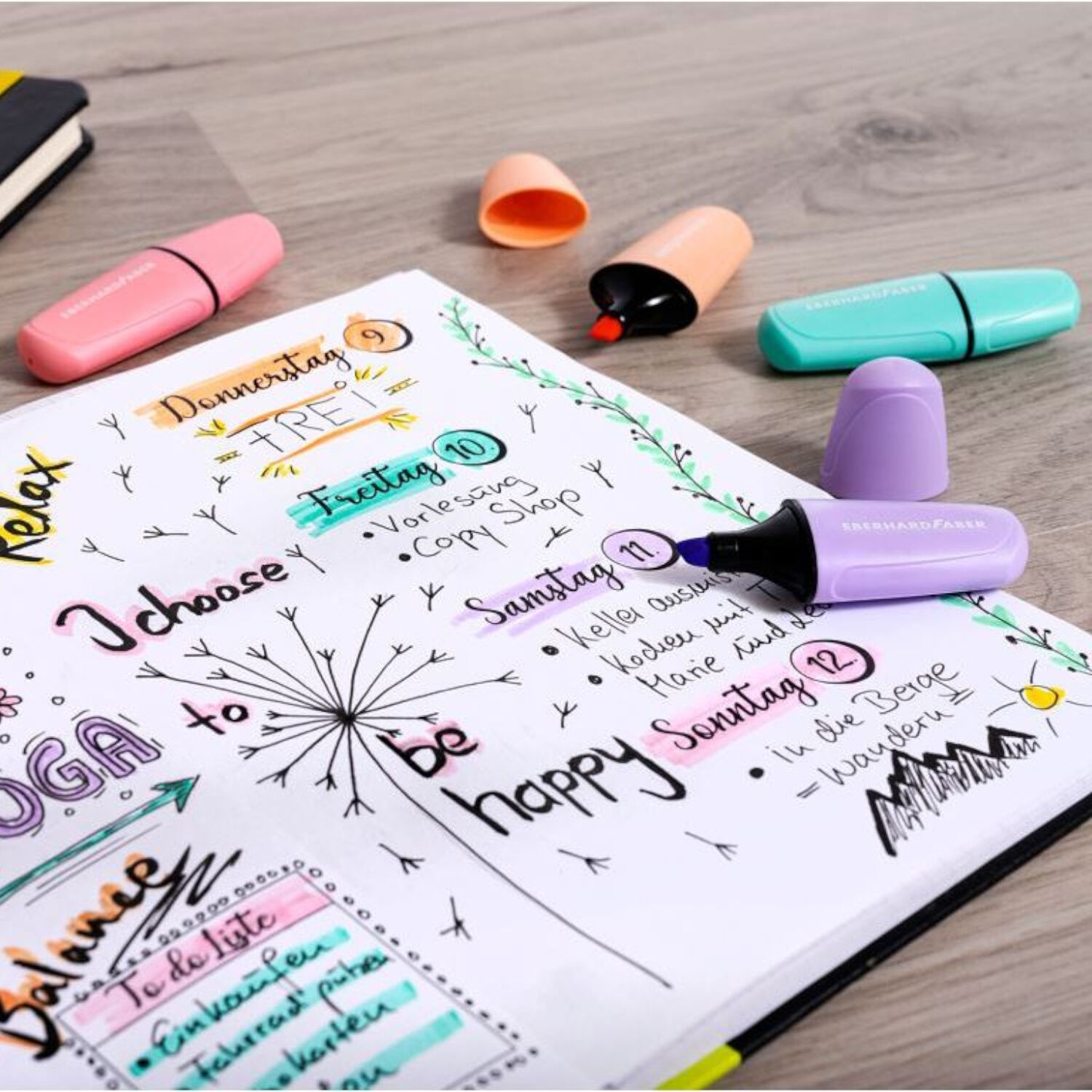 NEU Textmarker / Highlighter, Mini Pastell, 6 Farben sortiert Bild 2