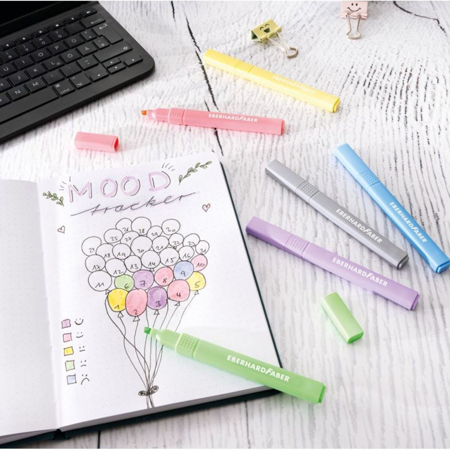 NEU EberhardFaber Textmarker / Highlighter Set Pastell, 6 Farben Bild 3