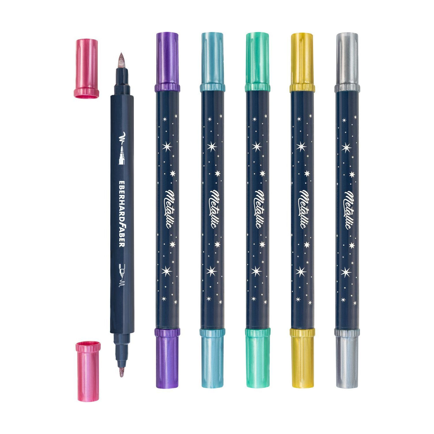 NEU EberhardFaber Metallic Marker Duo, Set mit 6 Farben sortiert Bild 2