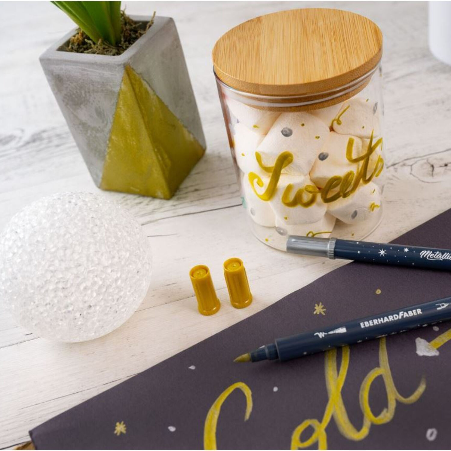 NEU EberhardFaber Metallic Marker Duo, 2er Set Gold & Silber Bild 2