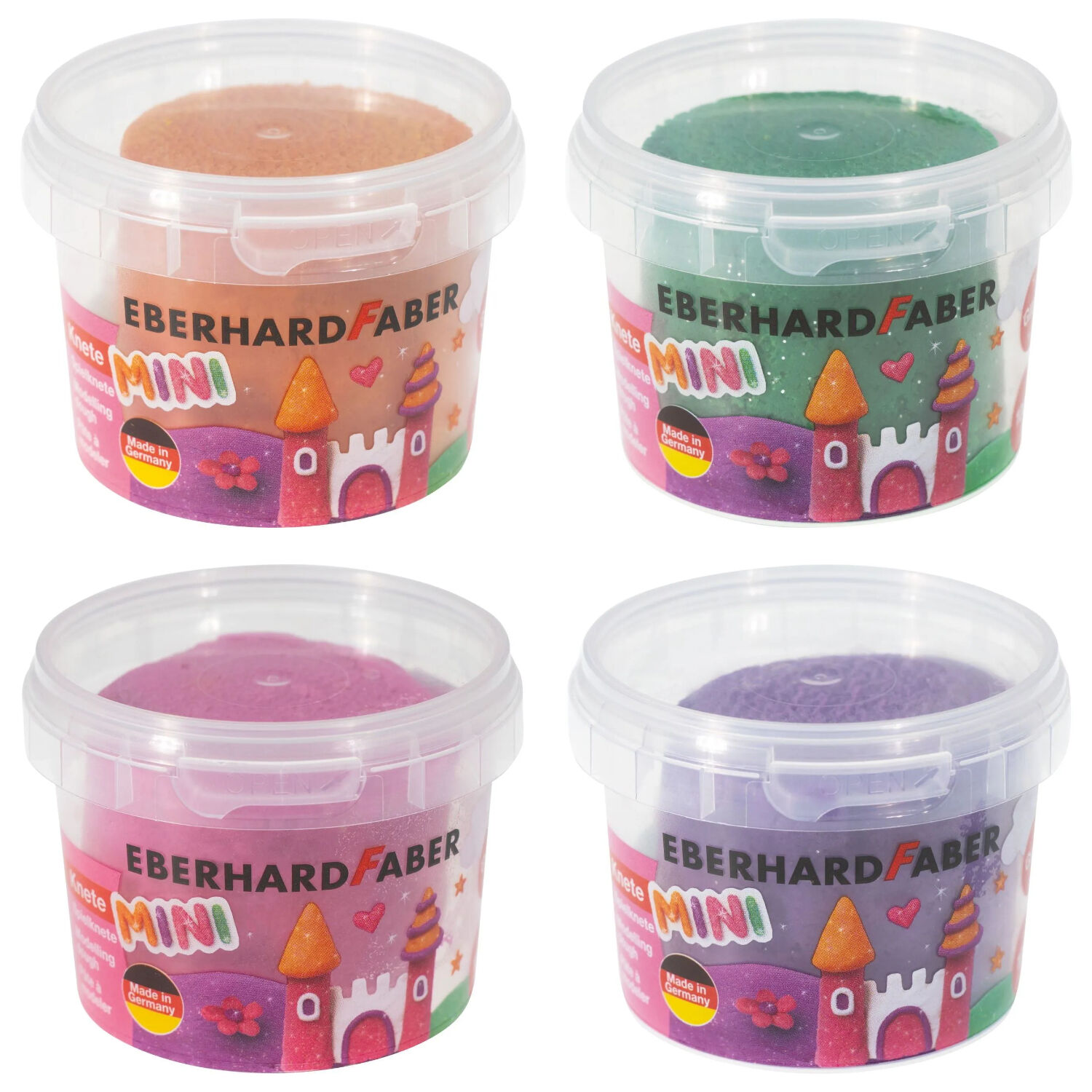 NEU EberhardFaber Spielknete, lufttrocknend, 4x 100 g Glitzerfarben sortiert Bild 2