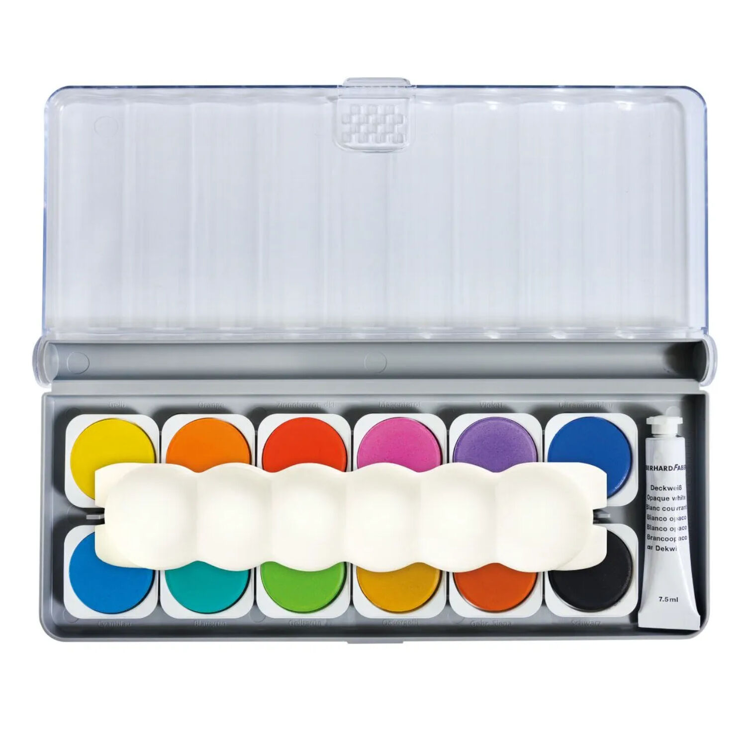 NEU EberhardFaber Winner, 12er Deckfarbkasten inkl. Deckwei & Mischpalette Bild 2