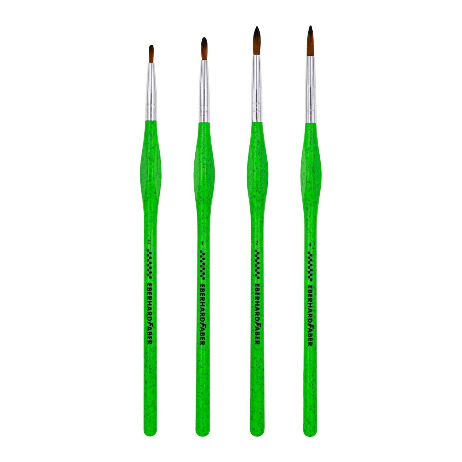 NEU EberhardFaber Green Winner, Synthetikpinsel Set, 4 Pinsel mit feiner Spitze Bild 2