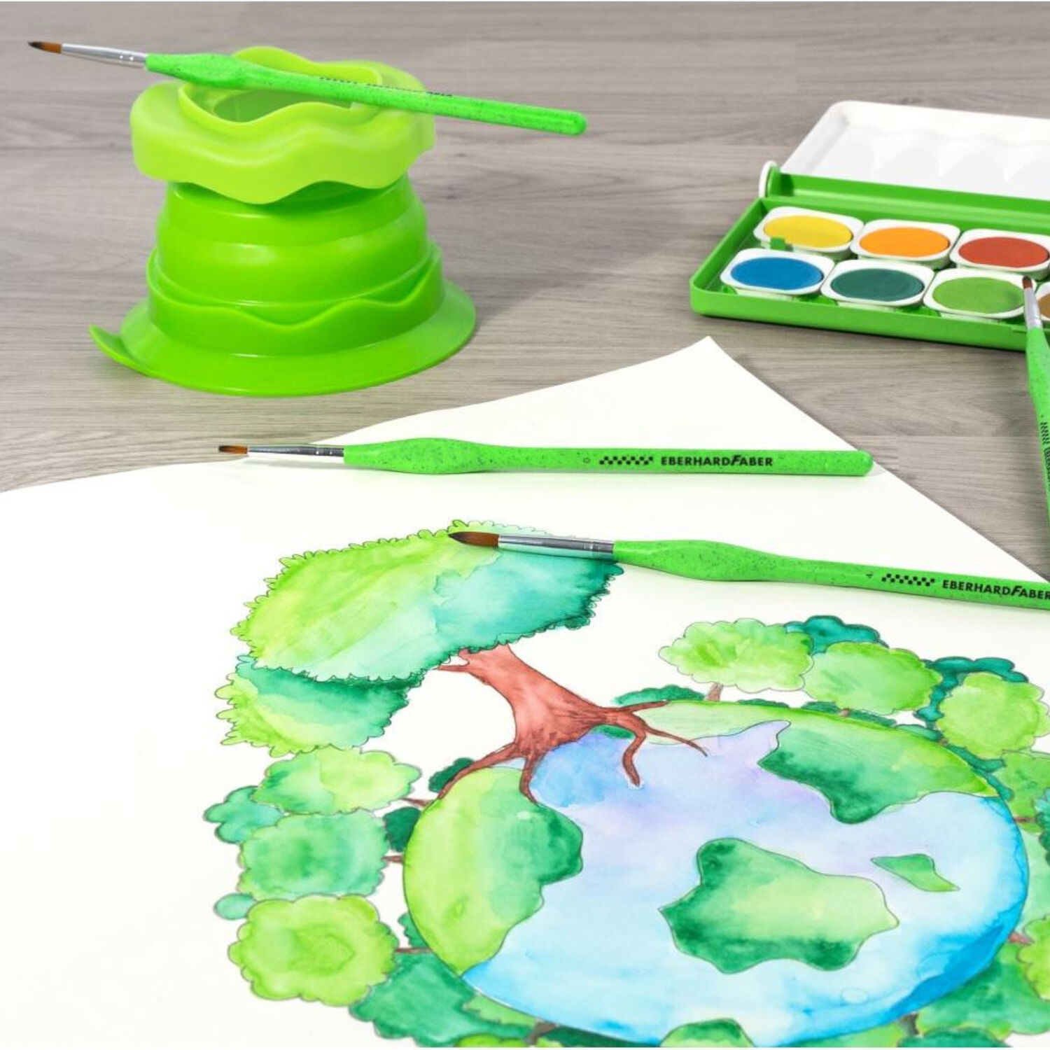 NEU EberhardFaber Green Winner, Wasserbecher faltbar mit Saugnapf Bild 4