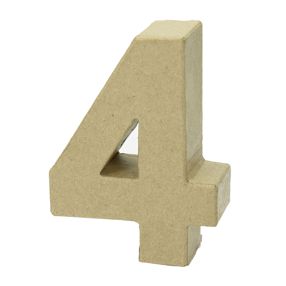 SALE Papp-Zahl, 4, Hhe 10 x Breite 6,4 x Tiefe 3 cm