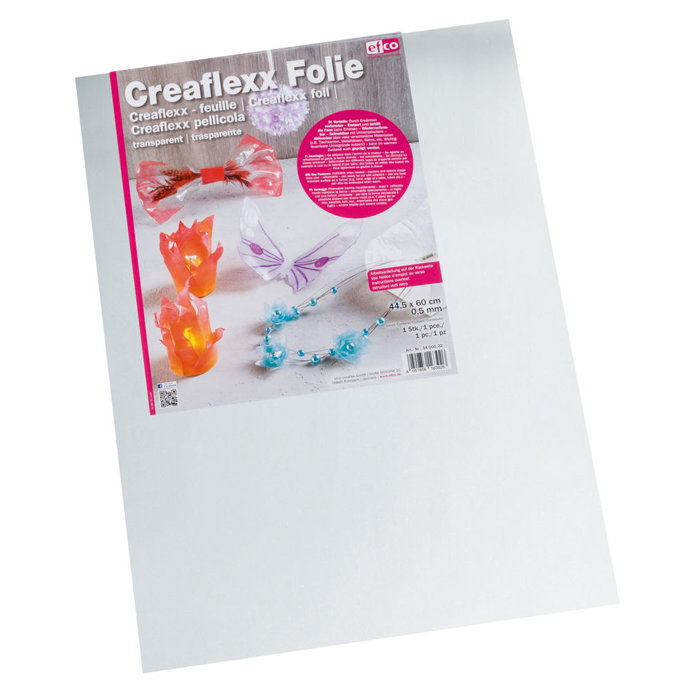 Creaflexx Folie / Thermoplastik, selbstklebend, transparent, 0,5 mm, 44,5 x 60 cm, 1 Stück