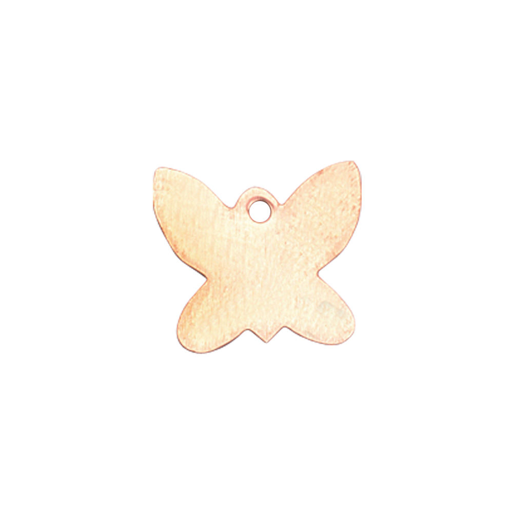 Kupferanhänger, Schmetterling, Größe: ca. 13 x 14 mm, Efcolor / Emaille