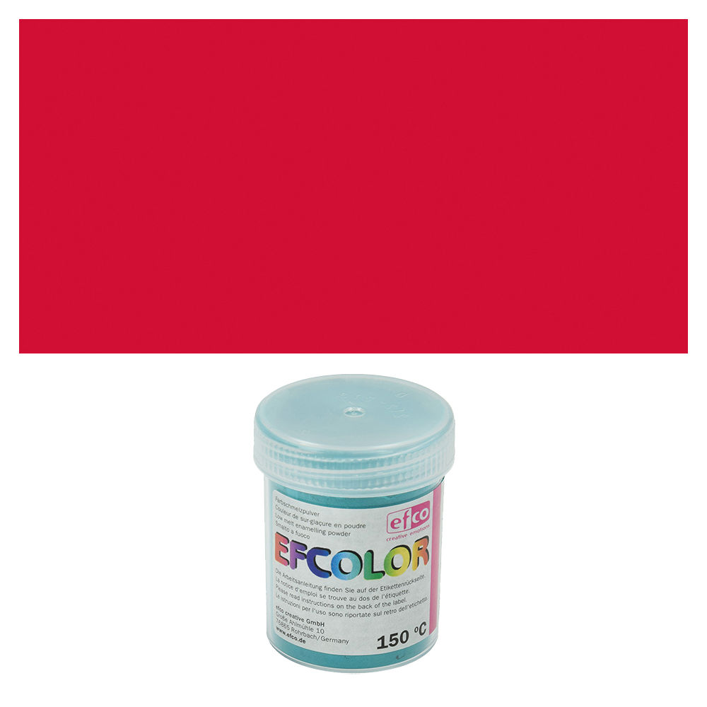 Efcolor, Farbschmelzpulver, 25 ml, opak, Farbe: Erdbeer-Rot
