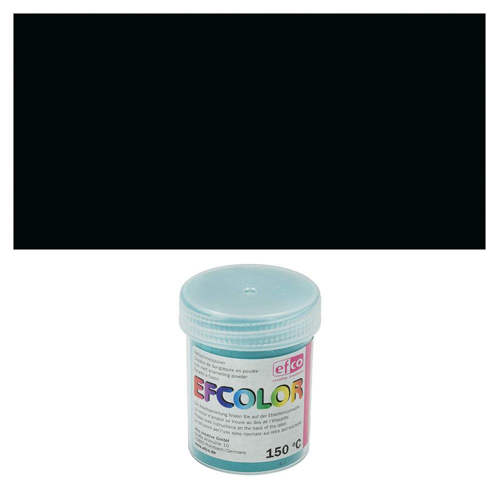 Efcolor, Farbschmelzpulver, 25 ml, opak, Farbe: Schwarz