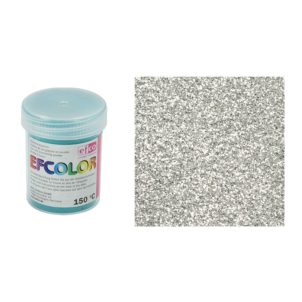 Efcolor, Farbschmelzpulver, 25 ml, Glitter, Farbe: Silber