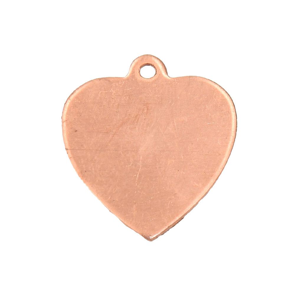Kupferanhänger, Herz, Größe: ca. 24 x 21 mm, Efcolor / Emaille
