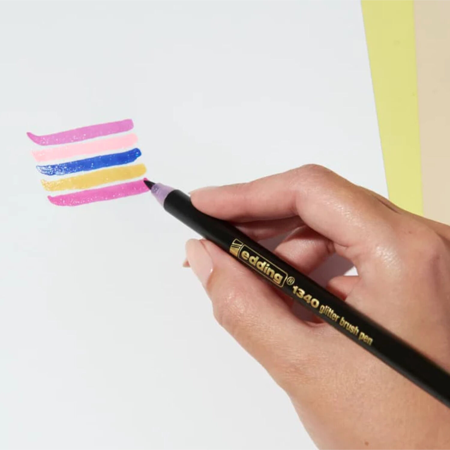 NEU Edding 1340 Pinselstift Glitzer, Schwarz Bild 2