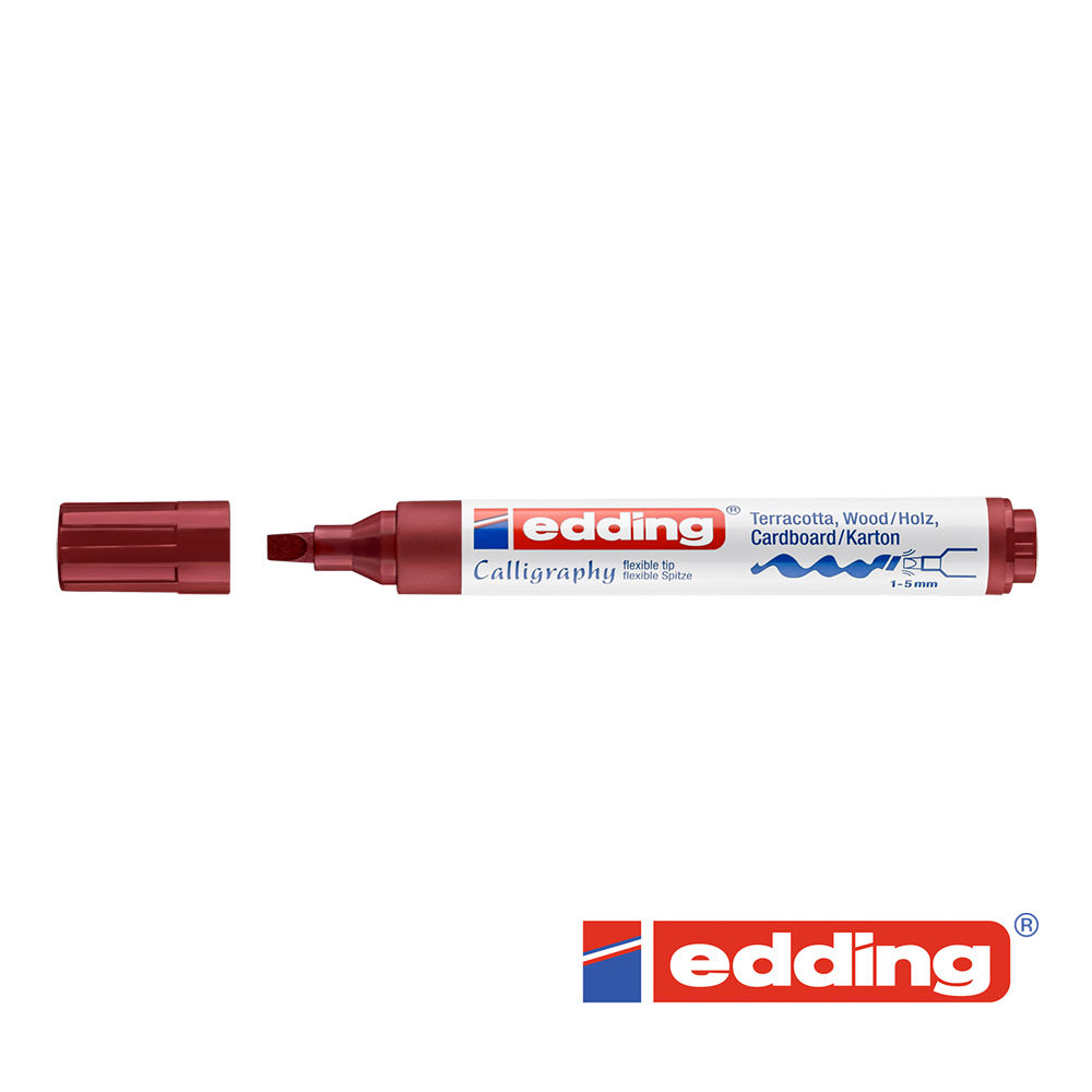 Edding 1455 Kalligraphie-Marker 1-5mm, karminrot, Keilspitze