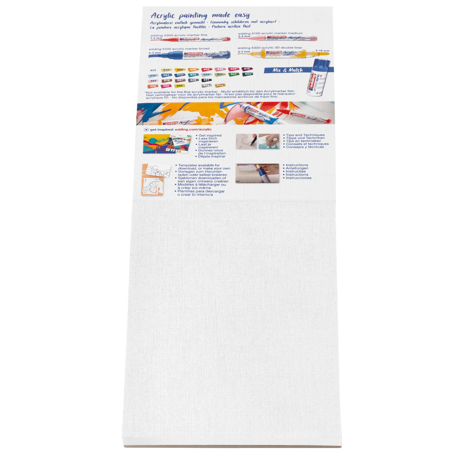 NEU Edding 30010 Acryl-Postkartenblock, wei, 20 Bltter in A6, 300 g/m dickes Acrylpapier Bild 3