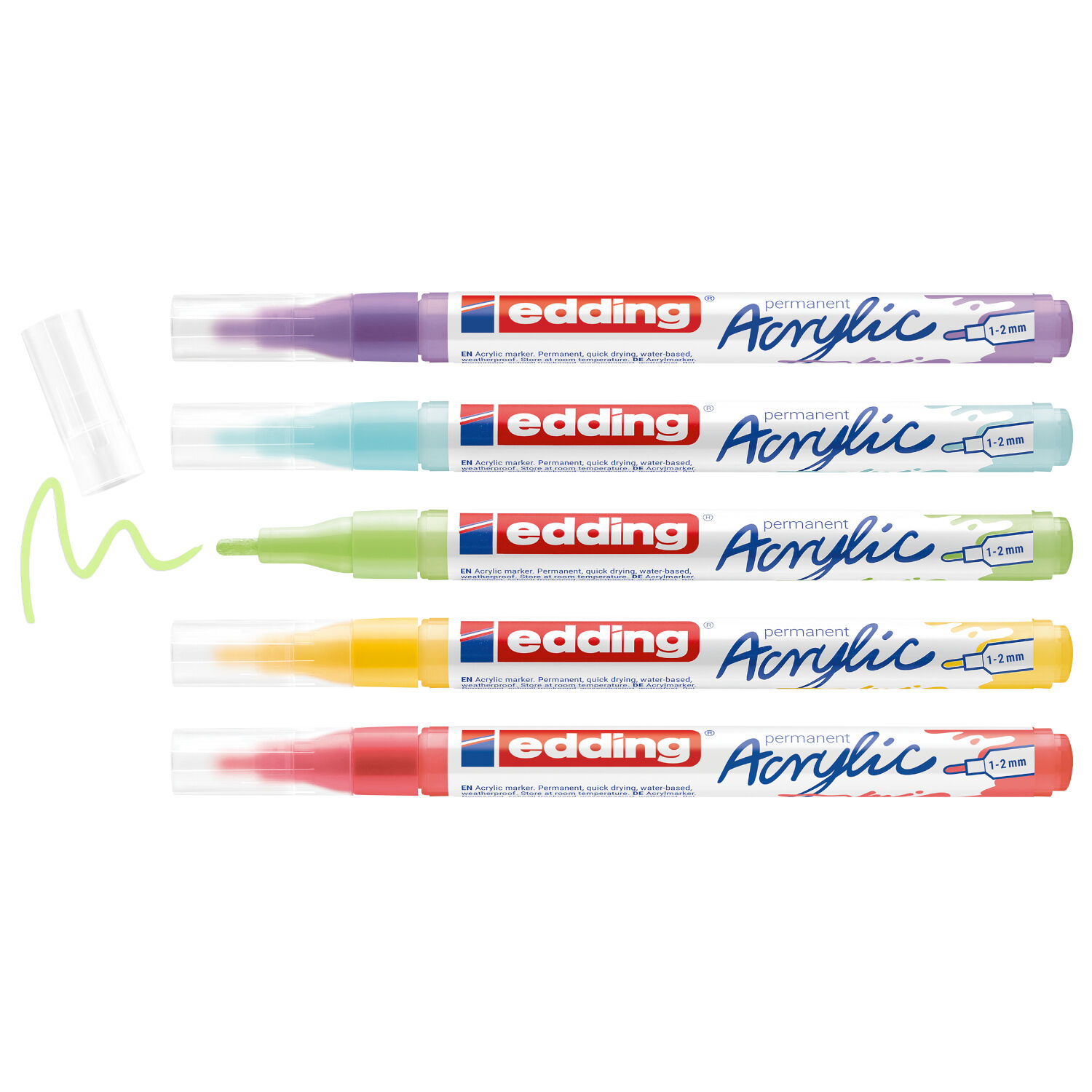 Edding 5300 Acrylmarker Fein, Spitze 1-2 mm, 5er-Set Rainbow Bild 2