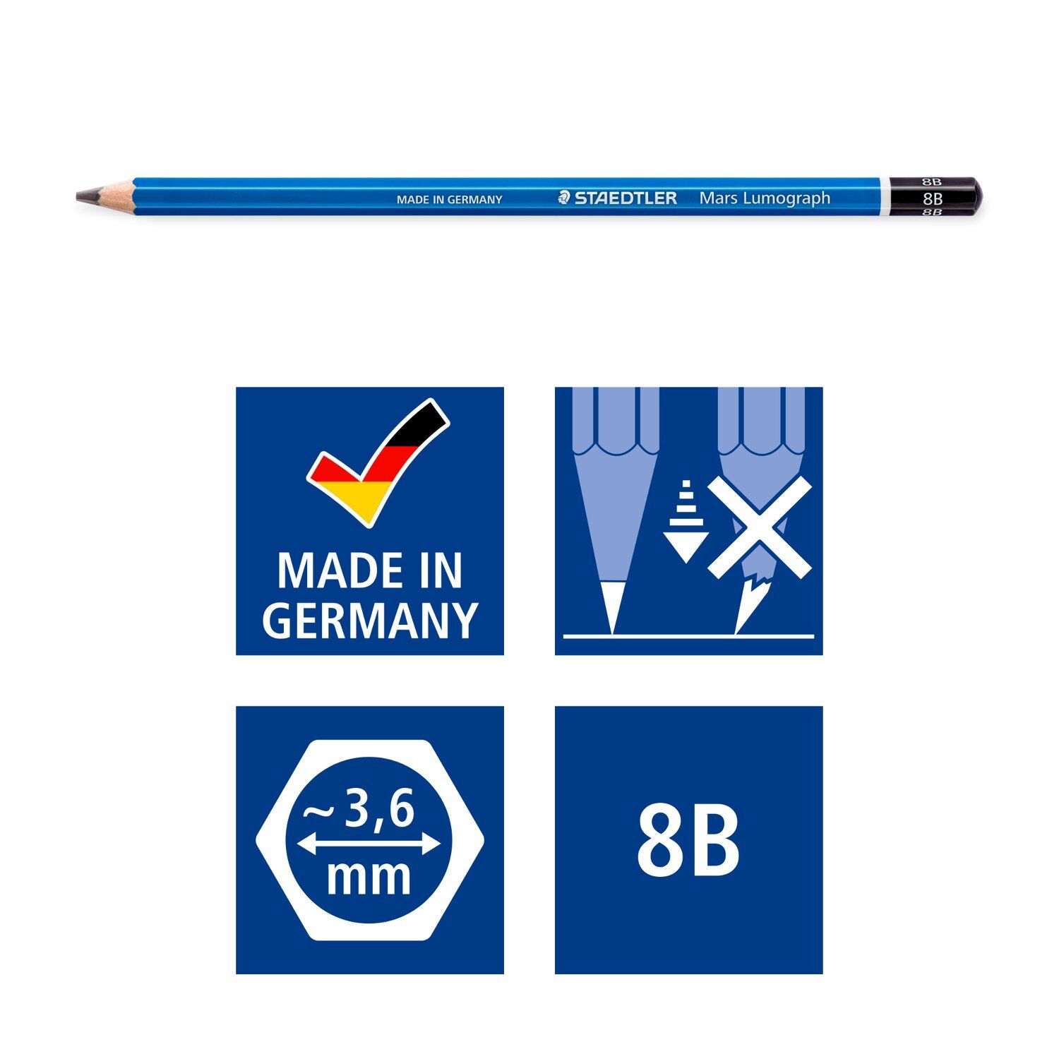 Staedtler Bleistift, Mars Lumograph 100, 1 St�ck, H�rtegrad: 8B Bild 5