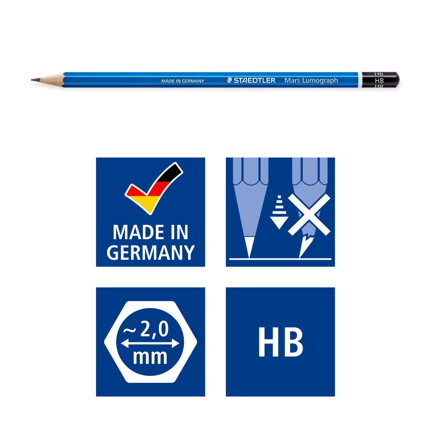 Staedtler Bleistift- Set, Mars Lumograph 100, 12 Stck, sortierte Hrtegrade Bild 4