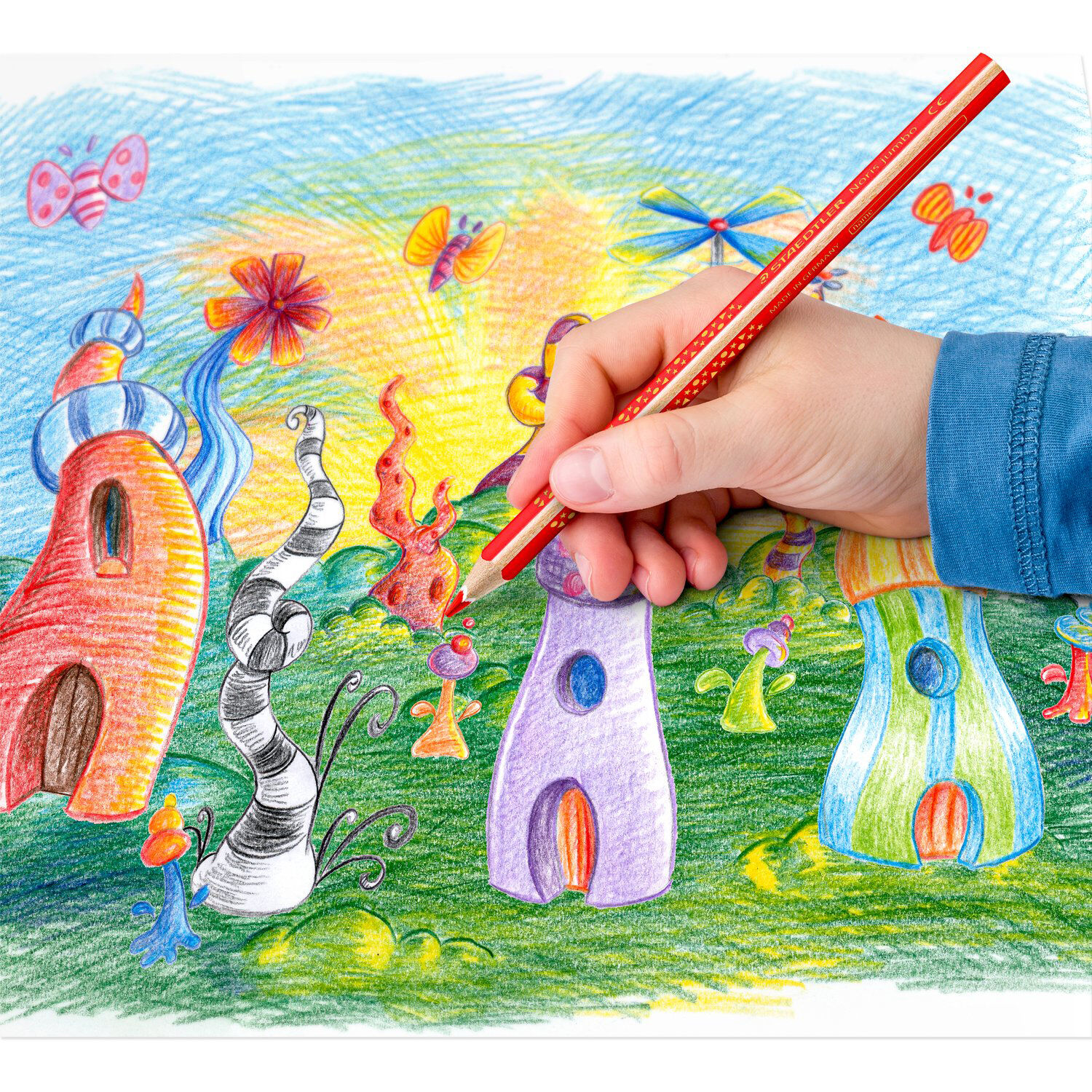 Staedtler Kartonetui, Noris Jumbo 10 + 2 Buntstifte, sortierte Farben + Spitzer Bild 3