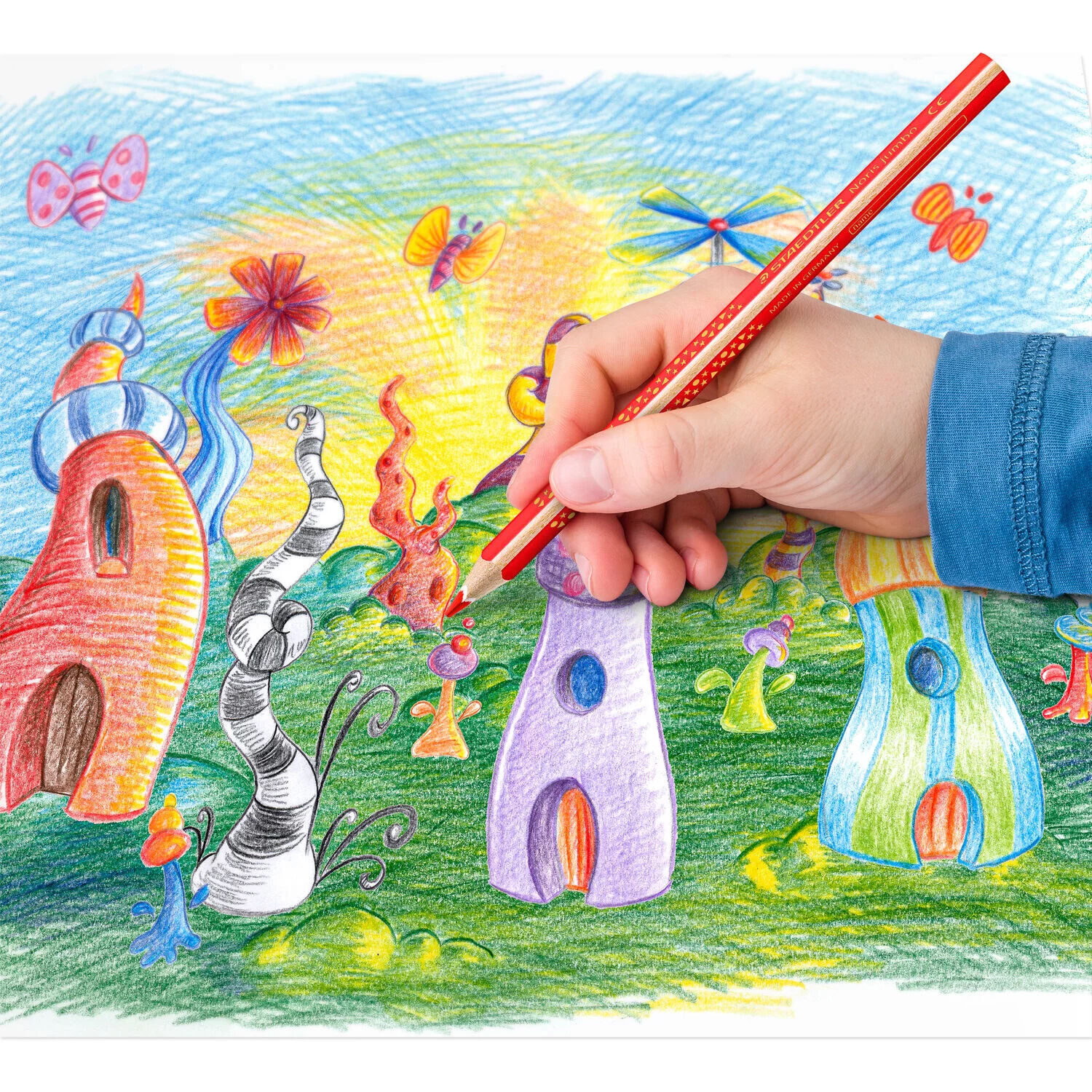 NEU Kartonetui mit 10 Buntstiften Noris Jumbo in sortierten Farben, Mine: 4mm Bild 3