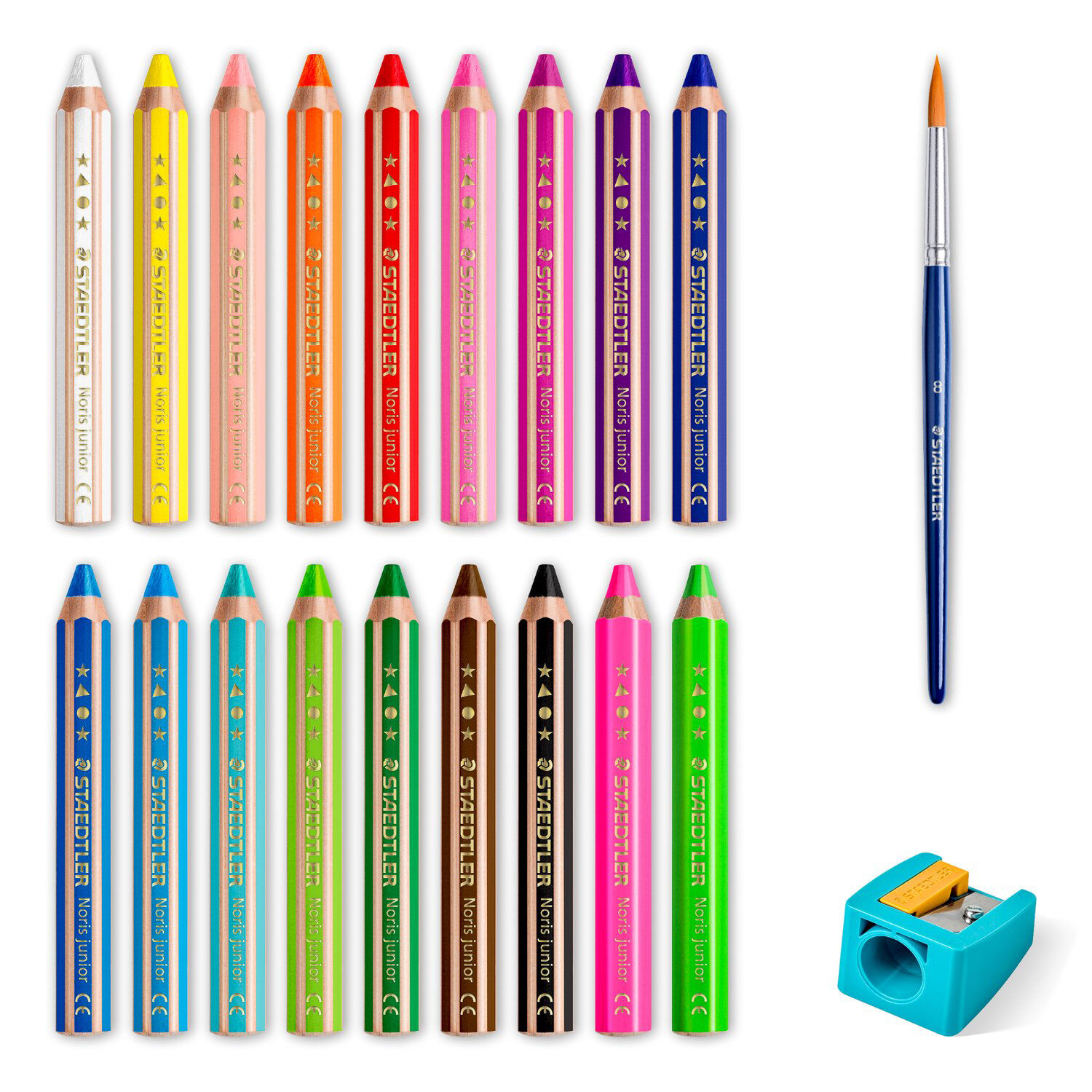 Staedtler Kindermalstift 3in1, Kartonetui, 18 Stifte + Spitzer Bild 3