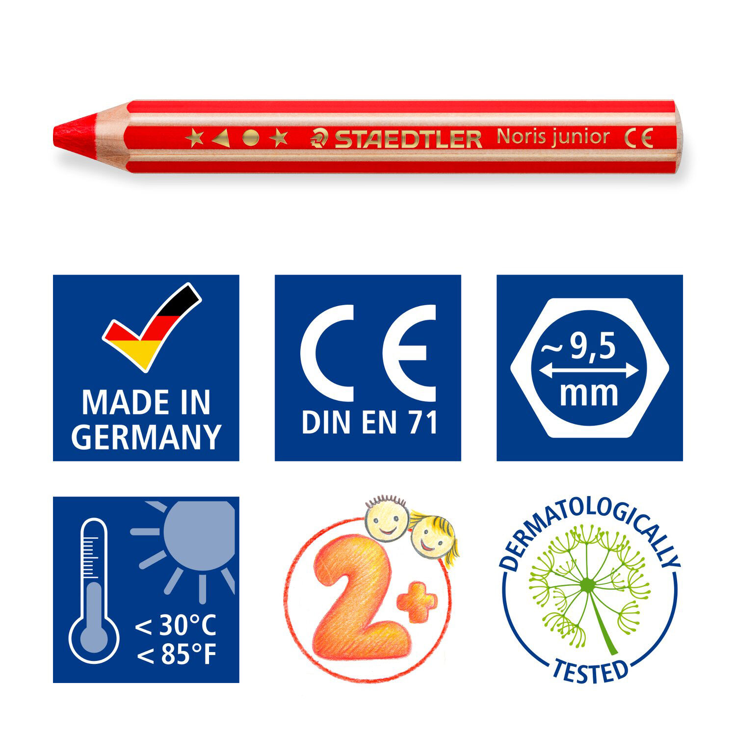 Staedtler Kindermalstift 3in1, Kartonetui, 18 Stifte + Spitzer Bild 4