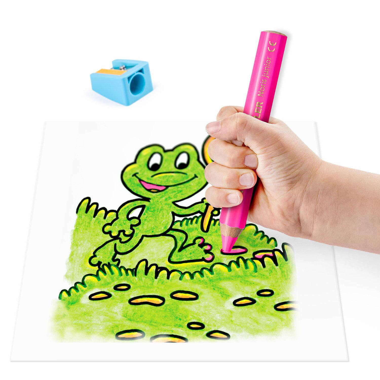 Staedtler Kindermalstift 3in1, Neon-Set, 4 Neon-Stifte + Spitzer Bild 3