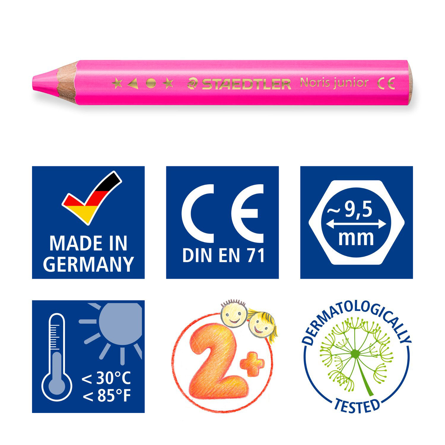 Staedtler Kindermalstift 3in1, Neon-Set, 4 Neon-Stifte + Spitzer Bild 4