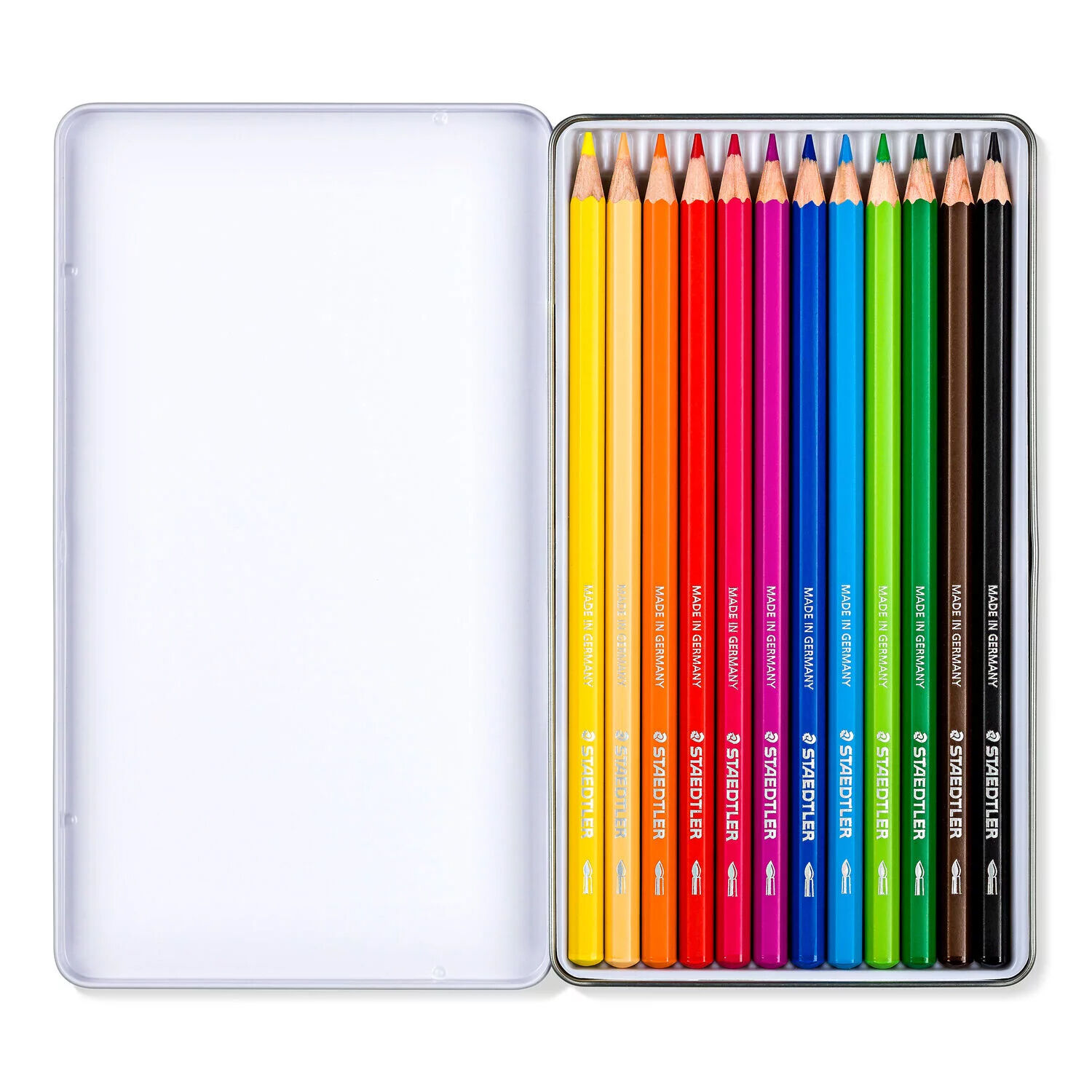 NEU Metalletui mit 12 Aquarellstiften in sortierten Farben Bild 2