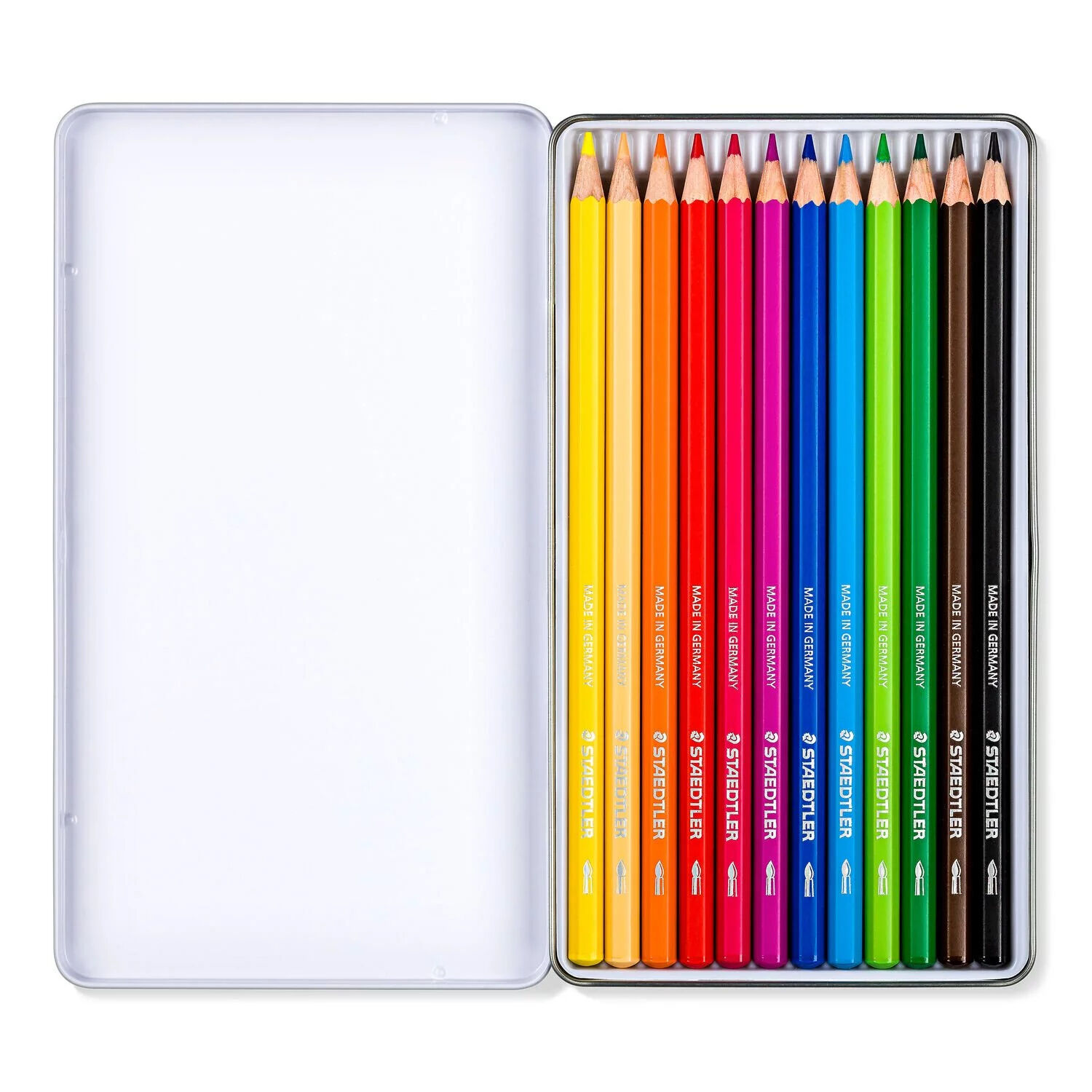 NEU Metalletui mit 12 Farbstiften in sortierten Farben Bild 2