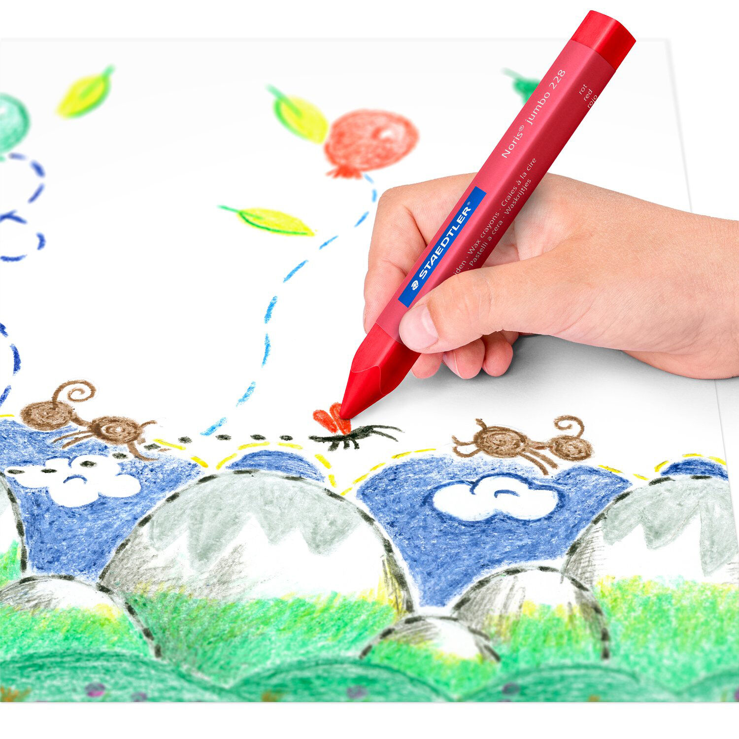 Staedtler Wachsmalkreide Noris jumbo, Sechskant 14 mm, 9 Farben sortiert Bild 4
