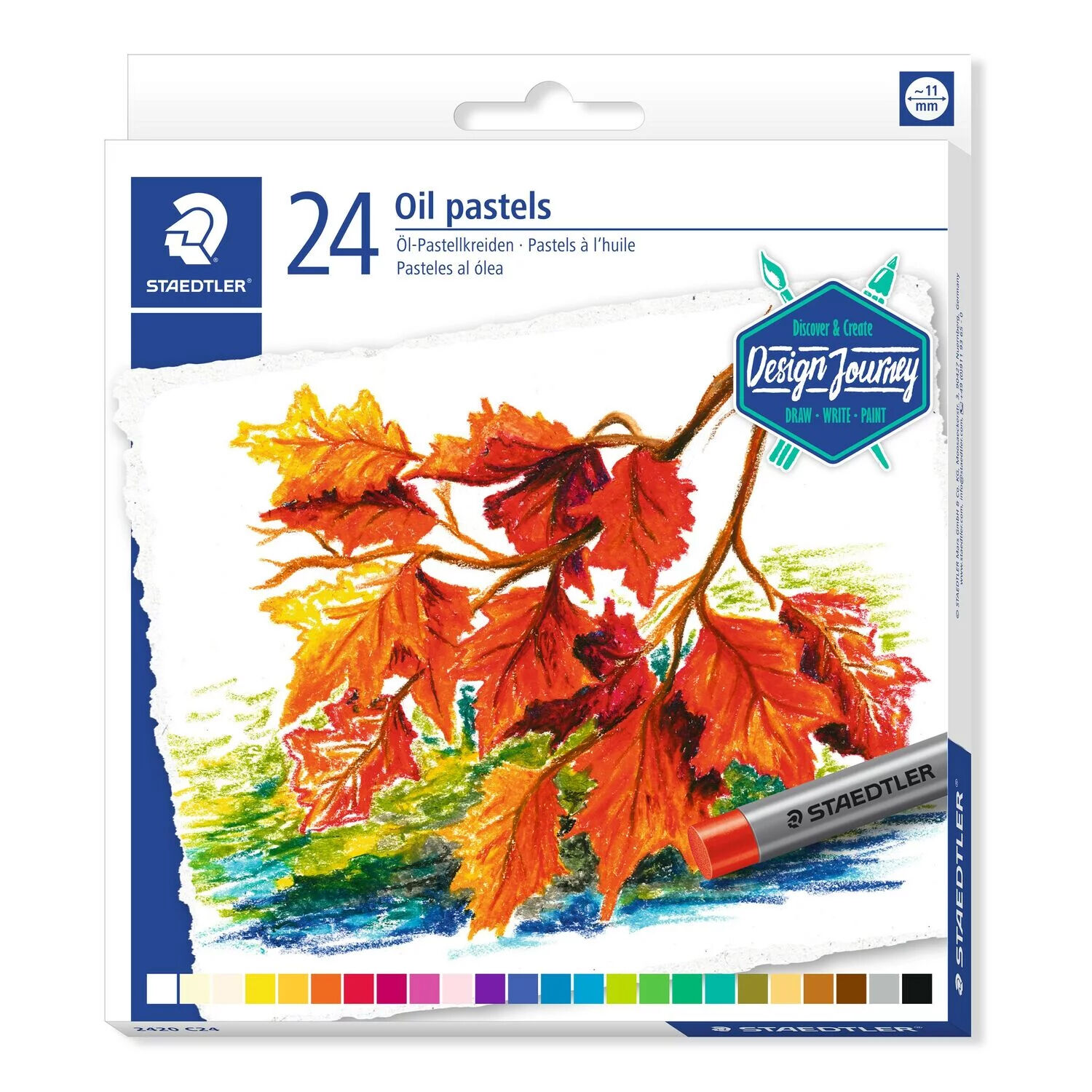 NEU Kartonetui mit 24 �l-Pastellkreiden in sortierten Farben