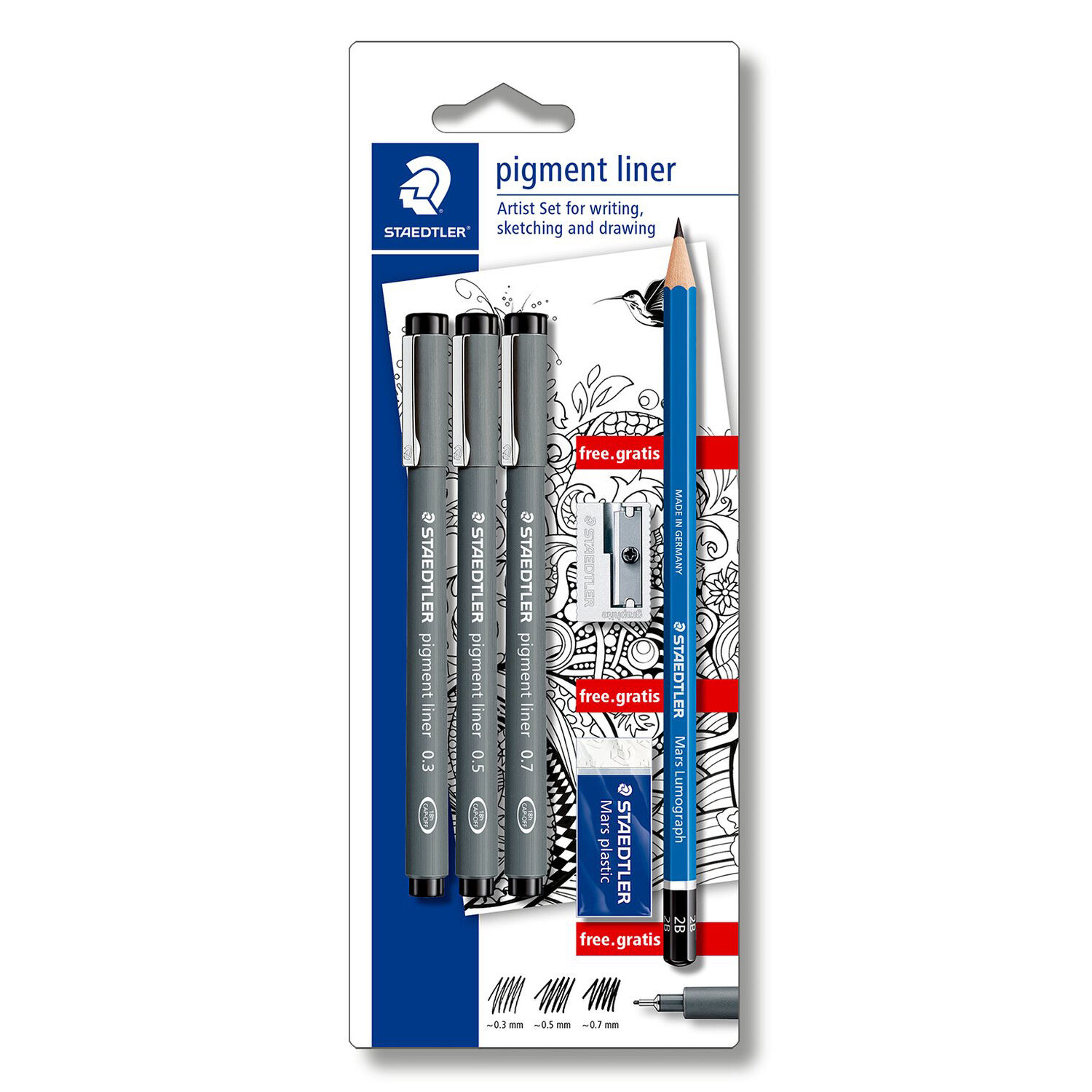 Staedtler Fineliner 308, dokumentenecht, 3 sortierte Linienbreiten
