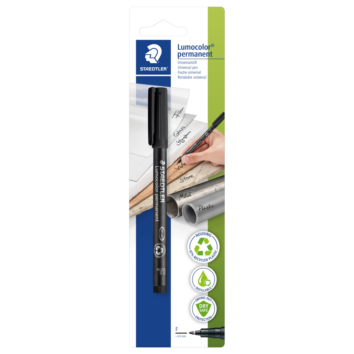 Staedtler Lumocolor Universalstift wasserfest, 0,6mm, schwarz, 10 St�ck Bild 3