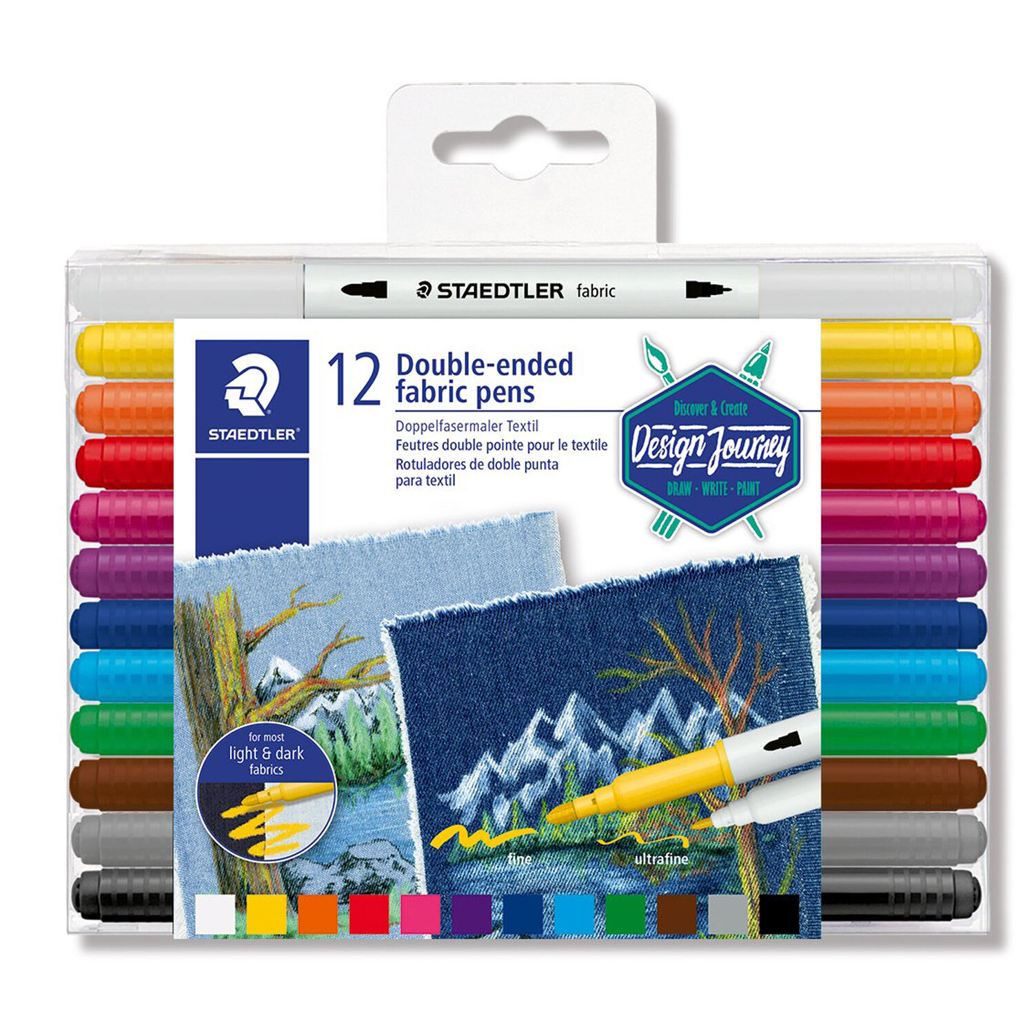 Staedtler Textilstifte mit Doppelspitze, 12 Stck sortiert