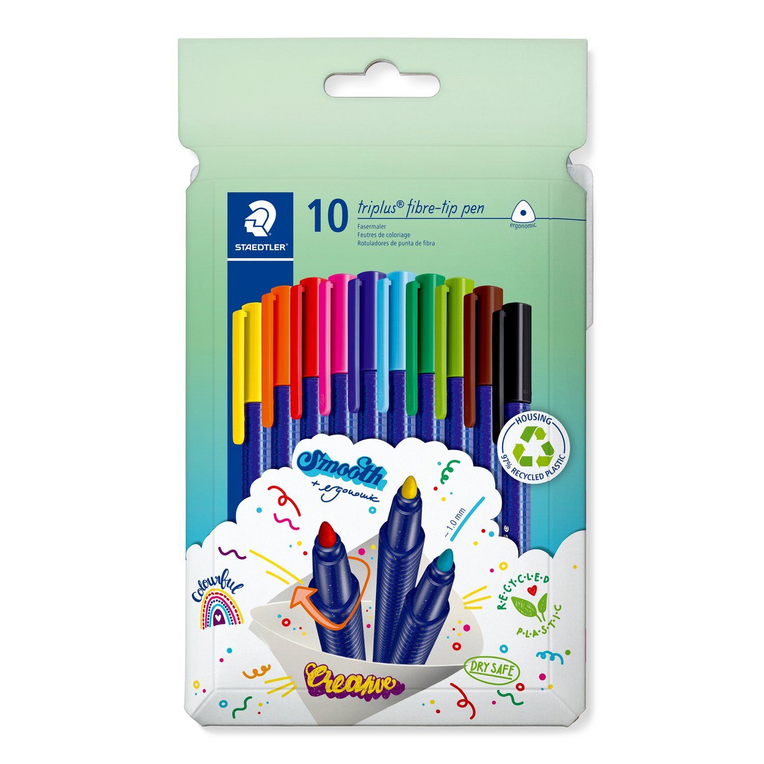 Staedtler Fasermaler triplus color, 10 Stifte sortiert
