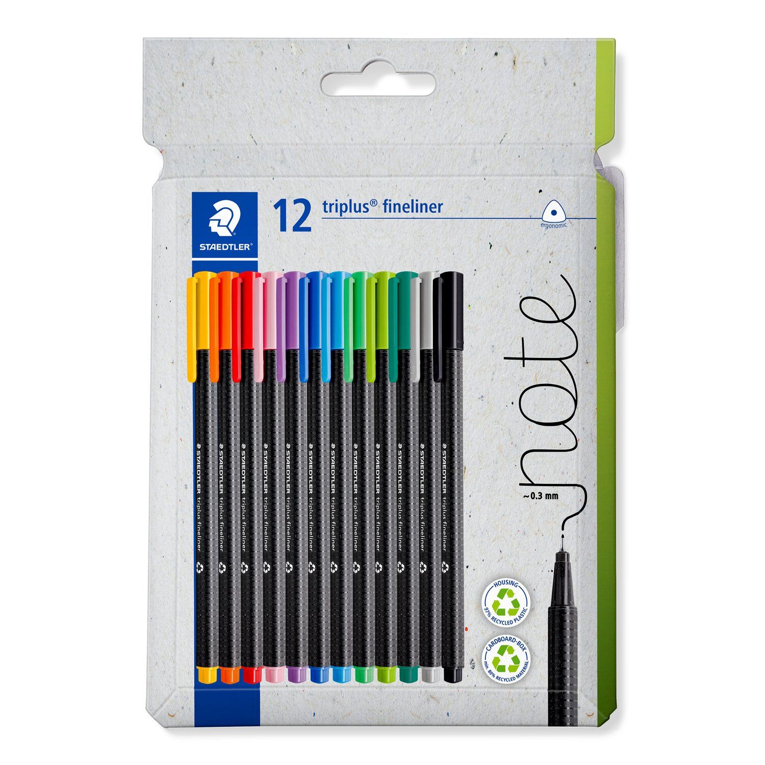 Staedtler Fineliner triplus, 12 Stifte sortiert