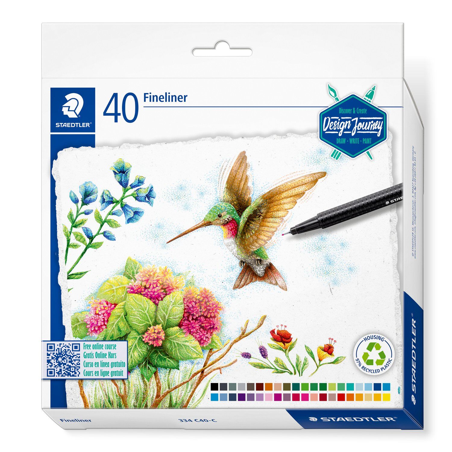 Staedtler Fineliner triplus, Design Journey, 40 Stifte sortiert