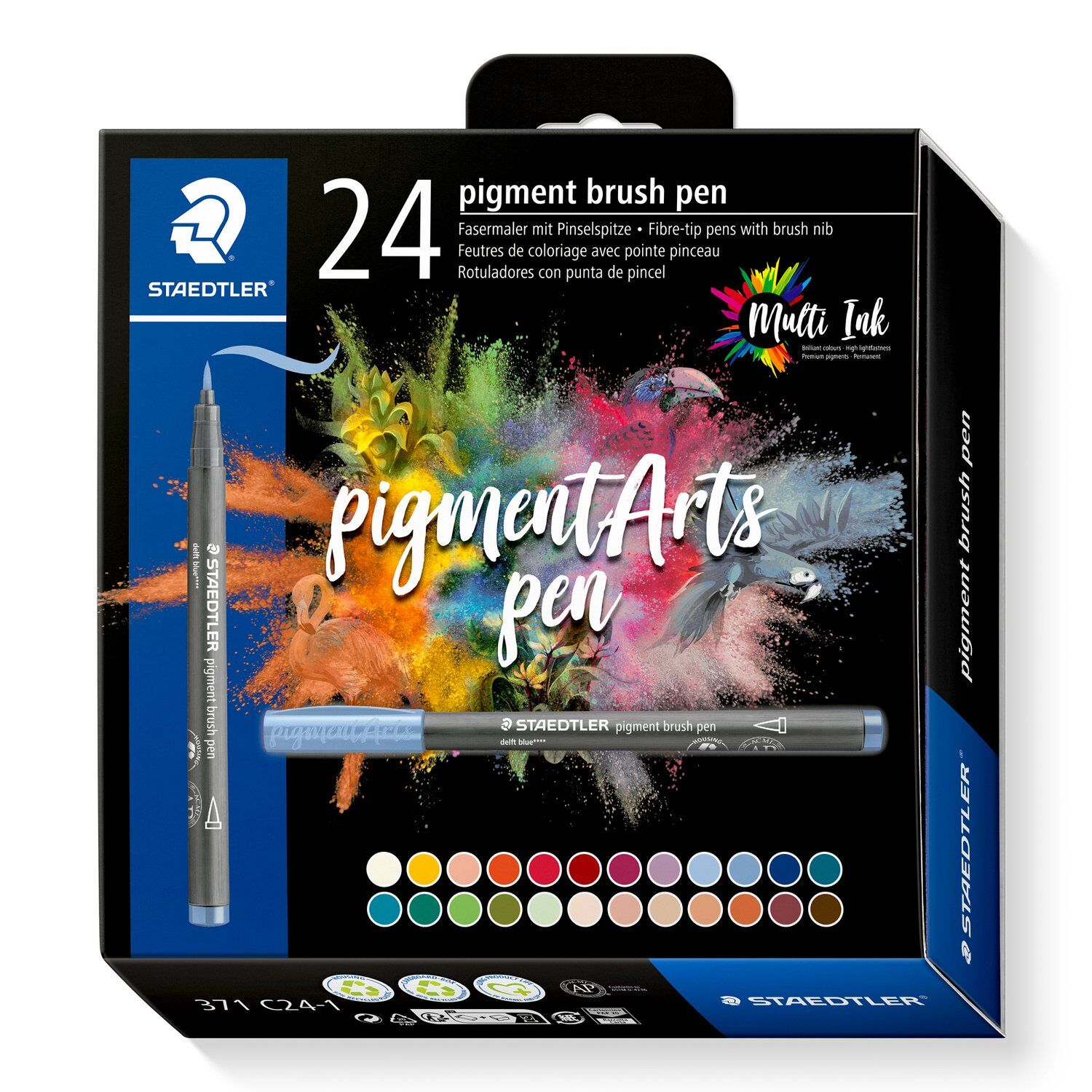 Staedtler Pigment Arts Brush Pen Set, 24 Farben
