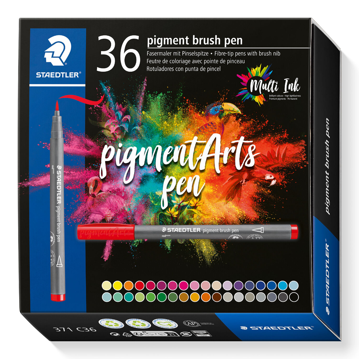 NEU Staedtler Pigment Brush Pen Set, 36 Stifte