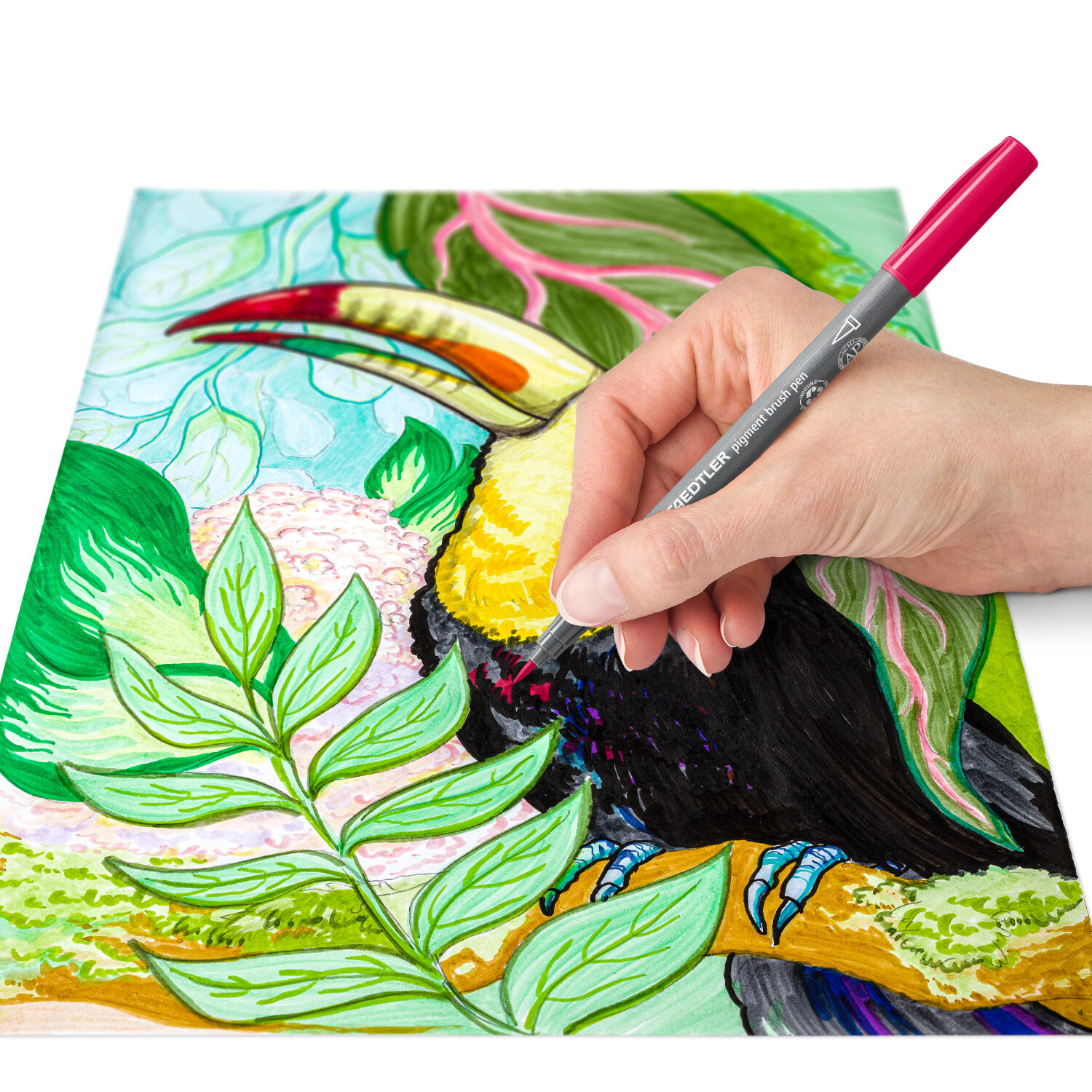NEU Staedtler Pigment Brush Pen Set, Greens & Turquoises, 6 Stifte Bild 4