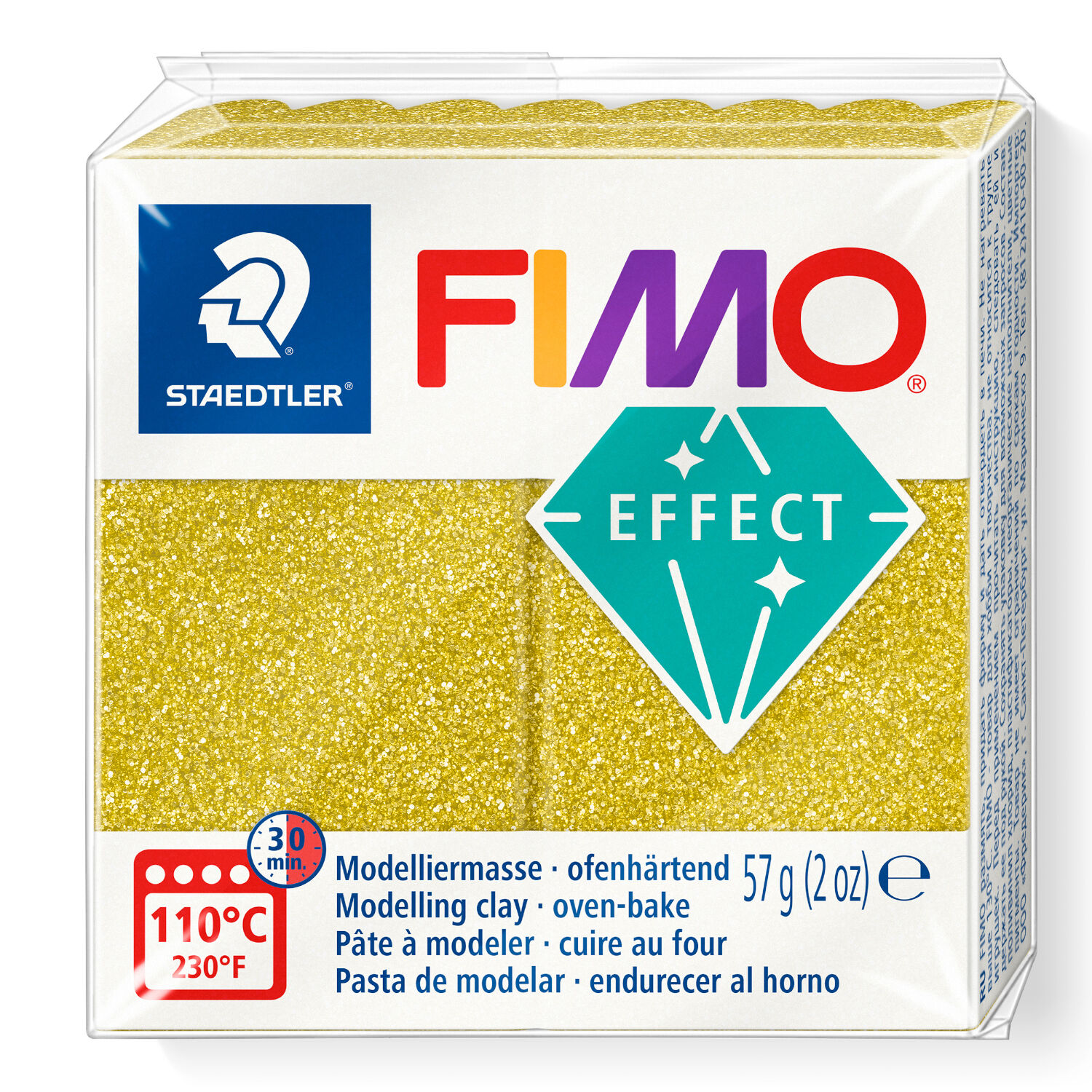 NEU Fimo Effect 57g, Gold-Glitter