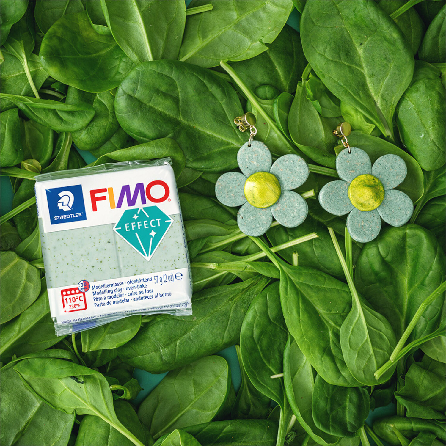 NEU Fimo Effect 57g, Botanical Spinat Grn Bild 3