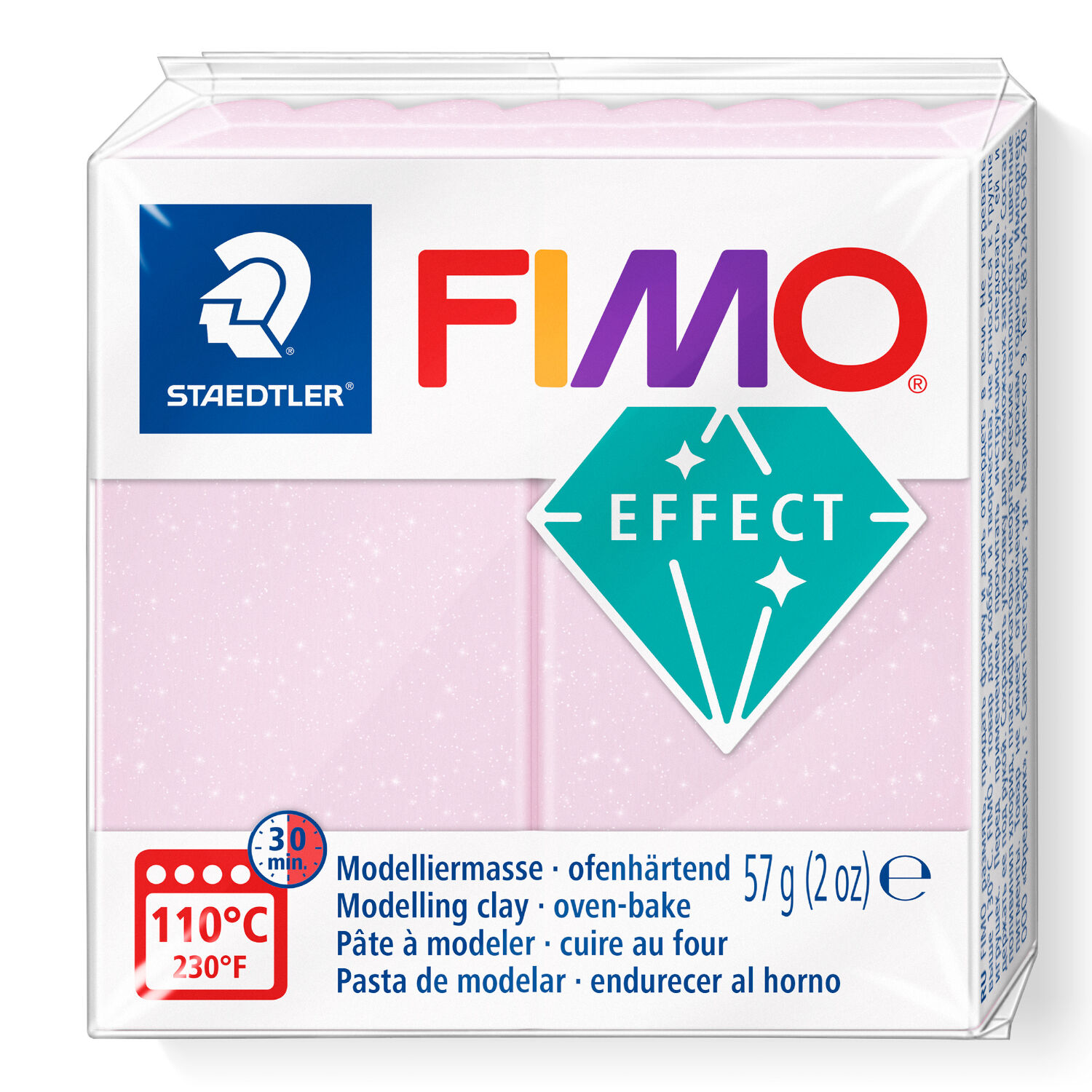 SALE Fimo Effect Edelstein, 57g, Rosenquarz