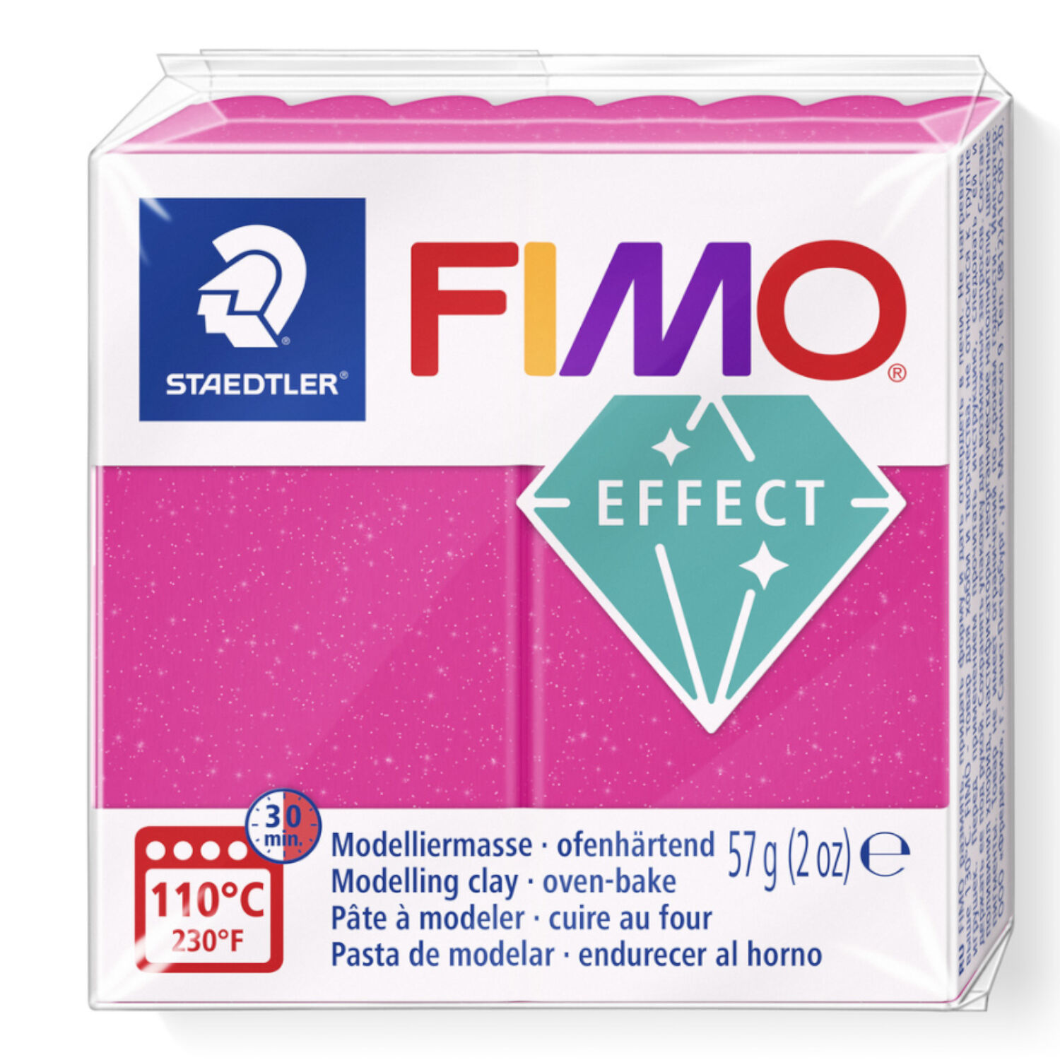 SALE Fimo Effect Edelstein, 57g, Rubinquarz