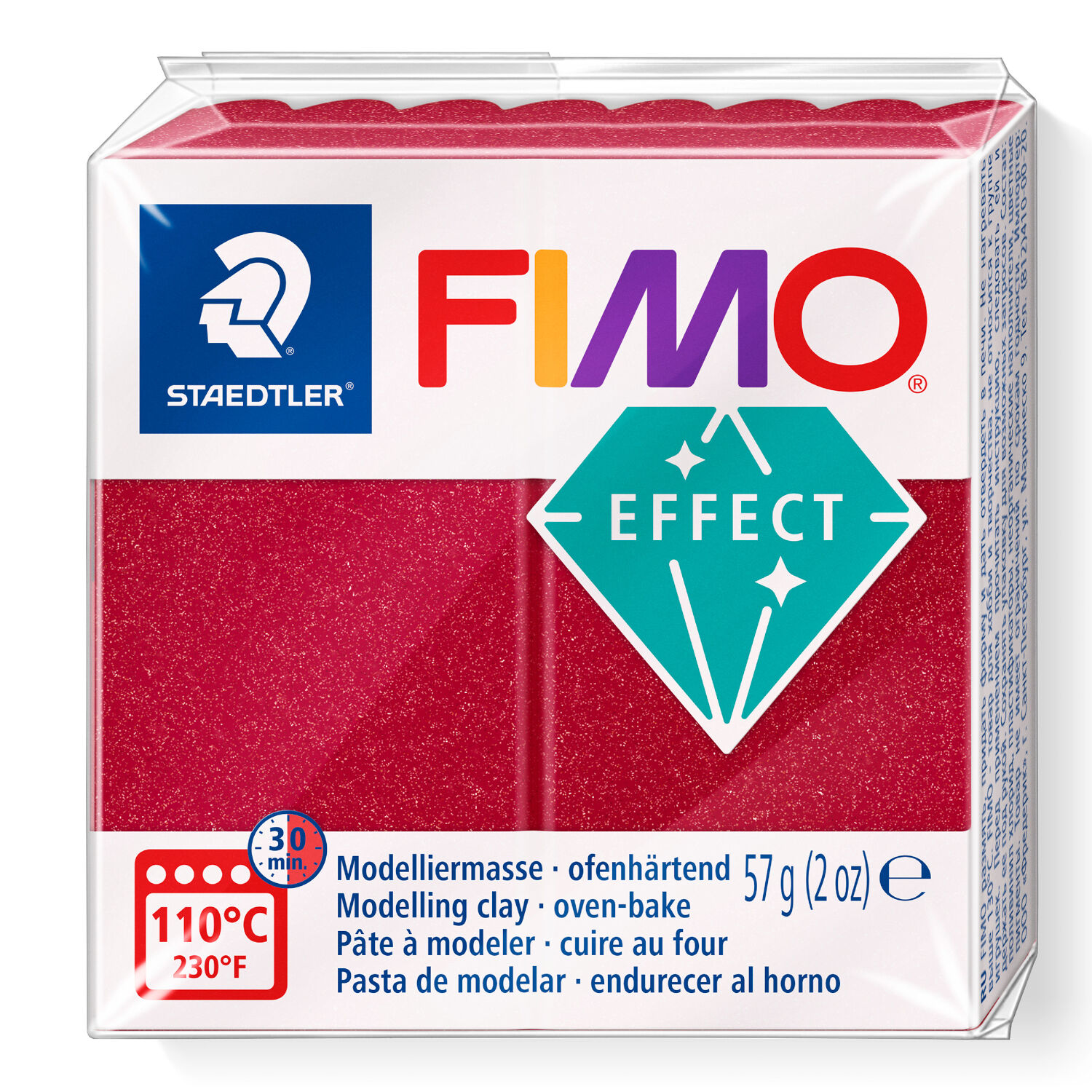 SALE Fimo Effect 57g, Metallic-Rubinrot